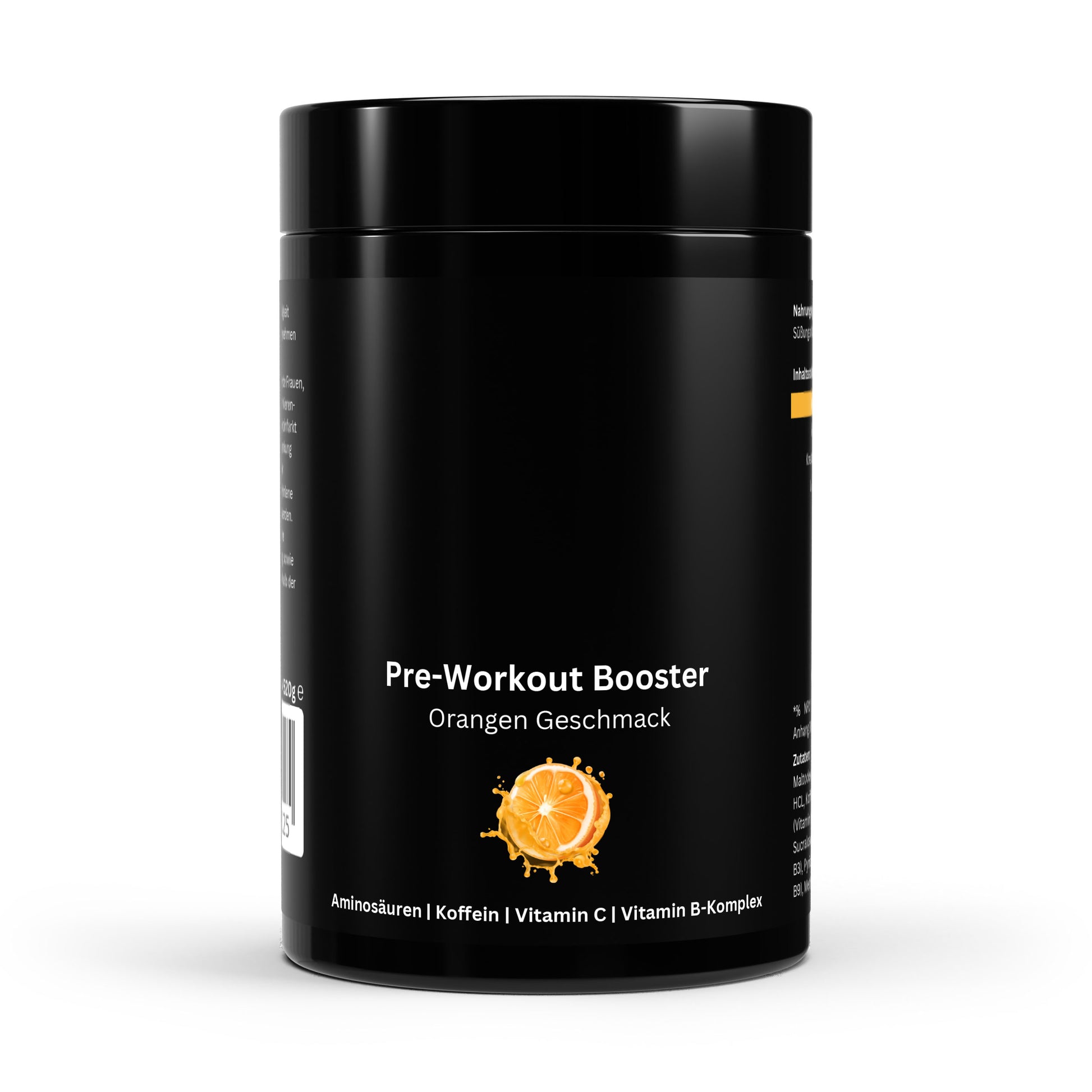 Pre-Workout Booster – Goût Orange – 520 g | Énergie, Endurance et Performance | Enrichi en Caféine, Créatine & Bêta-Alanine