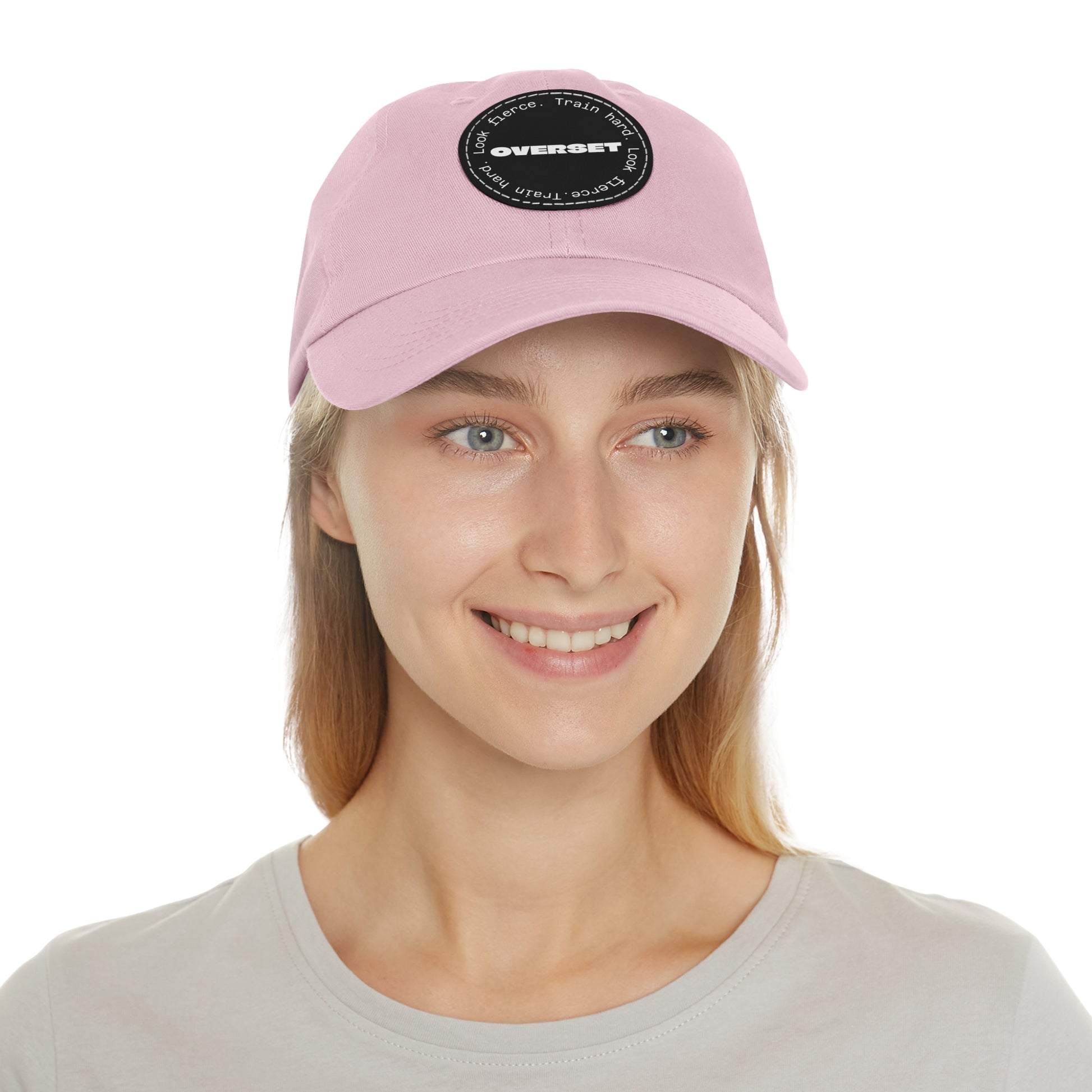 Casquette Dad Style Casual OVERSET™ – Patch Cuir Vegan et Broderie “Train Hard Look Fierce”, Unisexe | Divers Coloris