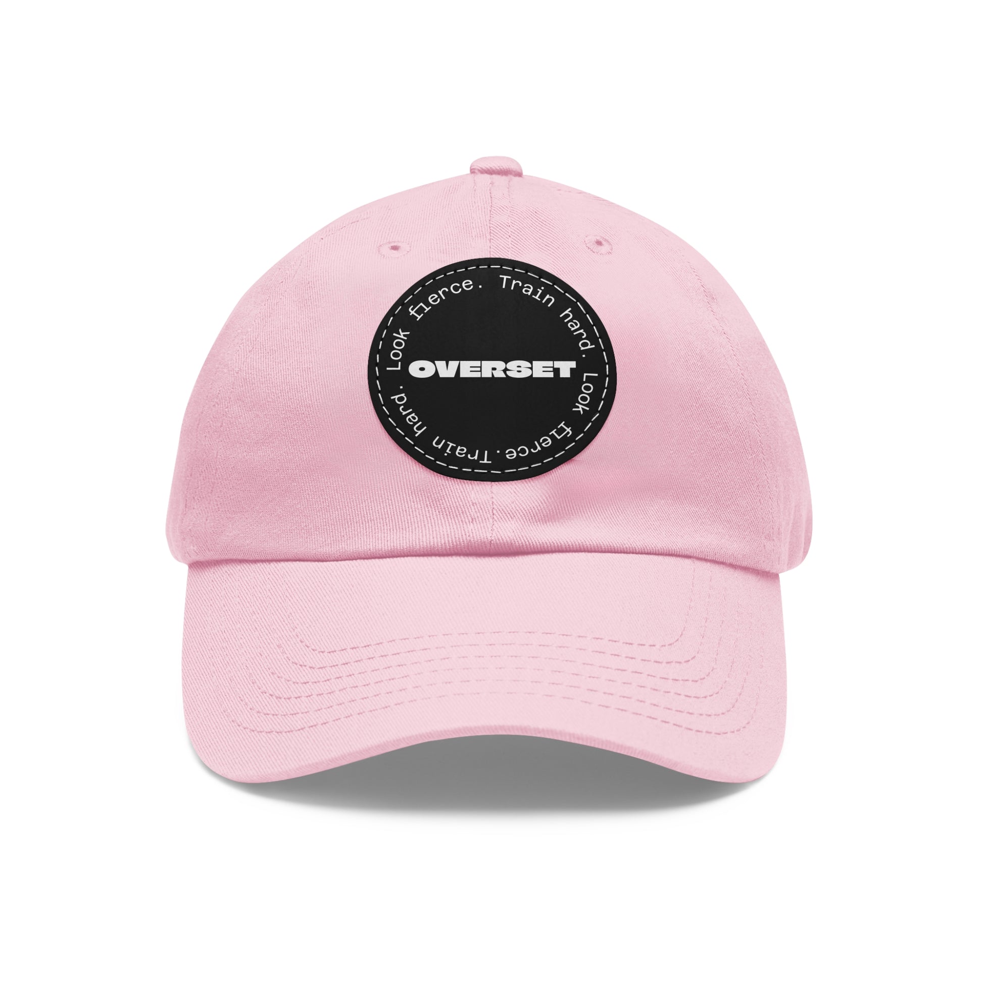 Casquette Dad Style Casual OVERSET™ – Patch Cuir Vegan et Broderie “Train Hard Look Fierce”, Unisexe | Divers Coloris