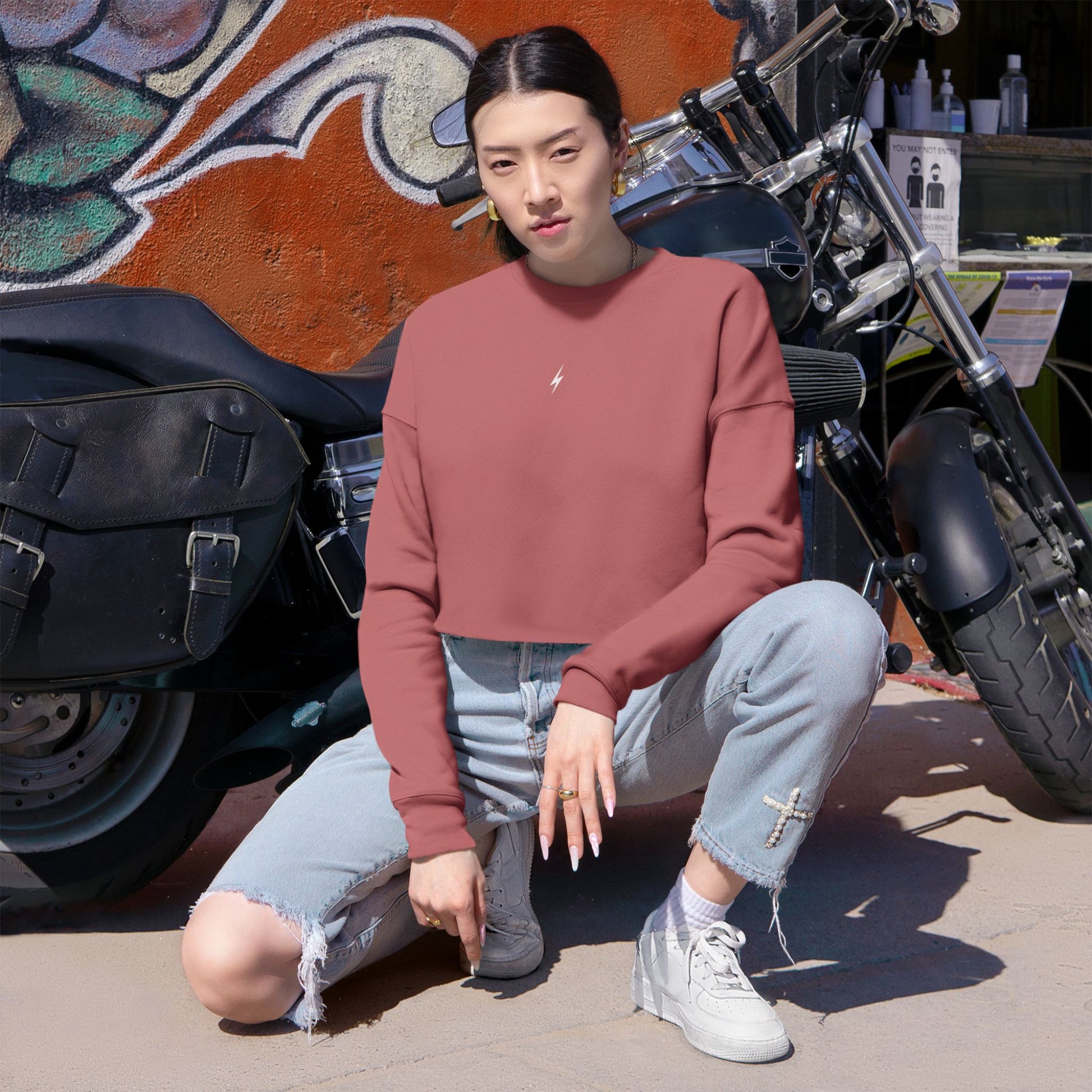 Sweat Lightning Court Femme Chic  – Style Casual et Streetwear, Confort Quotidien