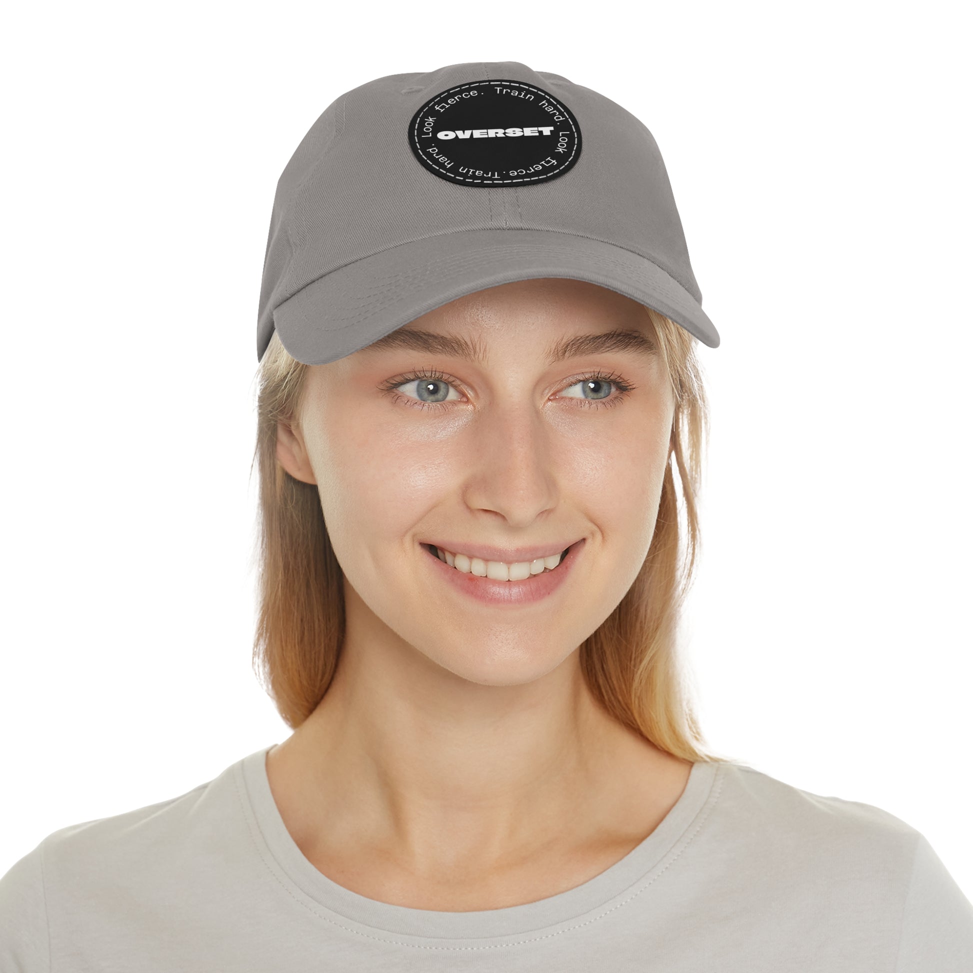 Casquette Dad Style Casual OVERSET™ – Patch Cuir Vegan et Broderie “Train Hard Look Fierce”, Unisexe | Divers Coloris