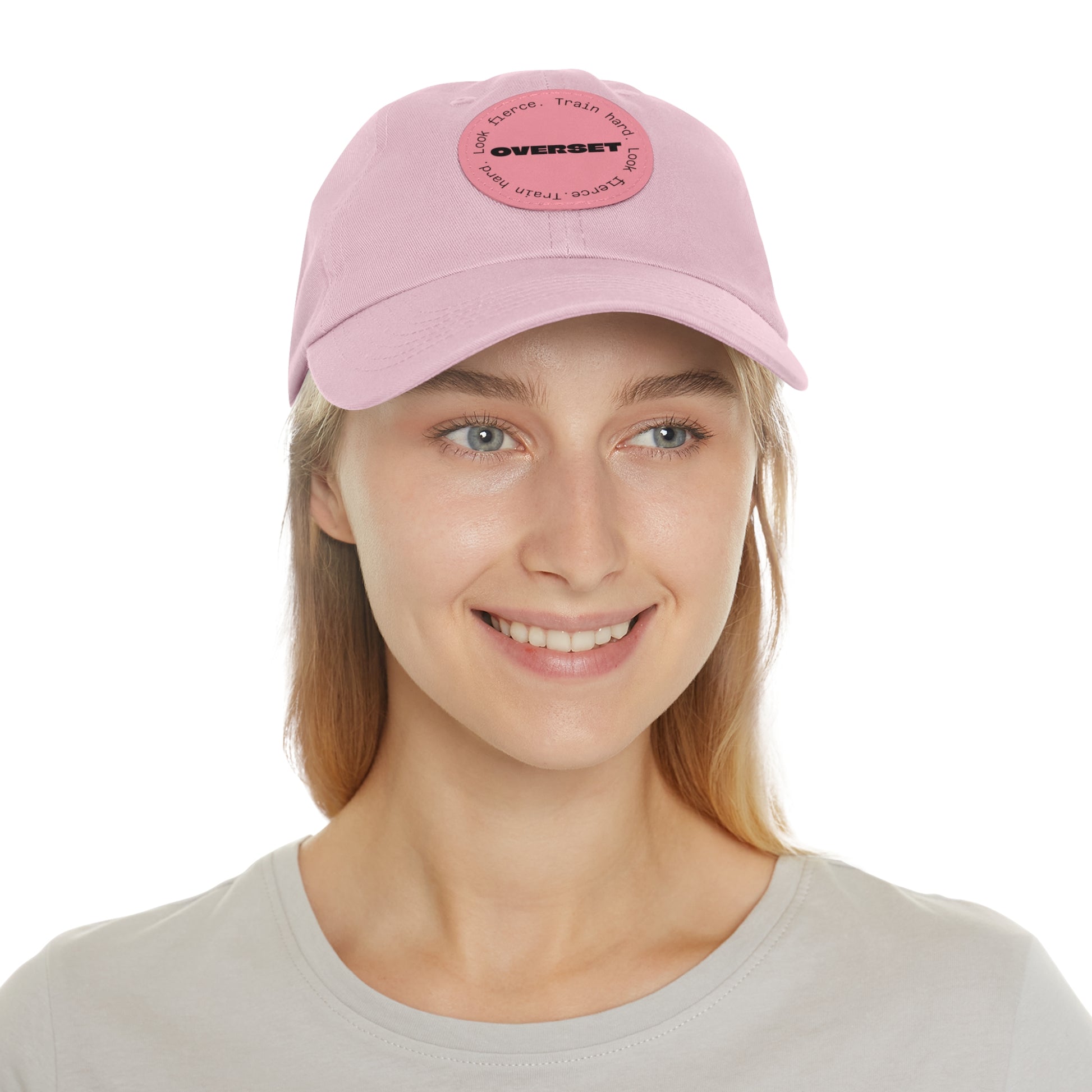 Casquette Dad Style Casual OVERSET™ – Patch Cuir Vegan et Broderie “Train Hard Look Fierce”, Unisexe | Divers Coloris