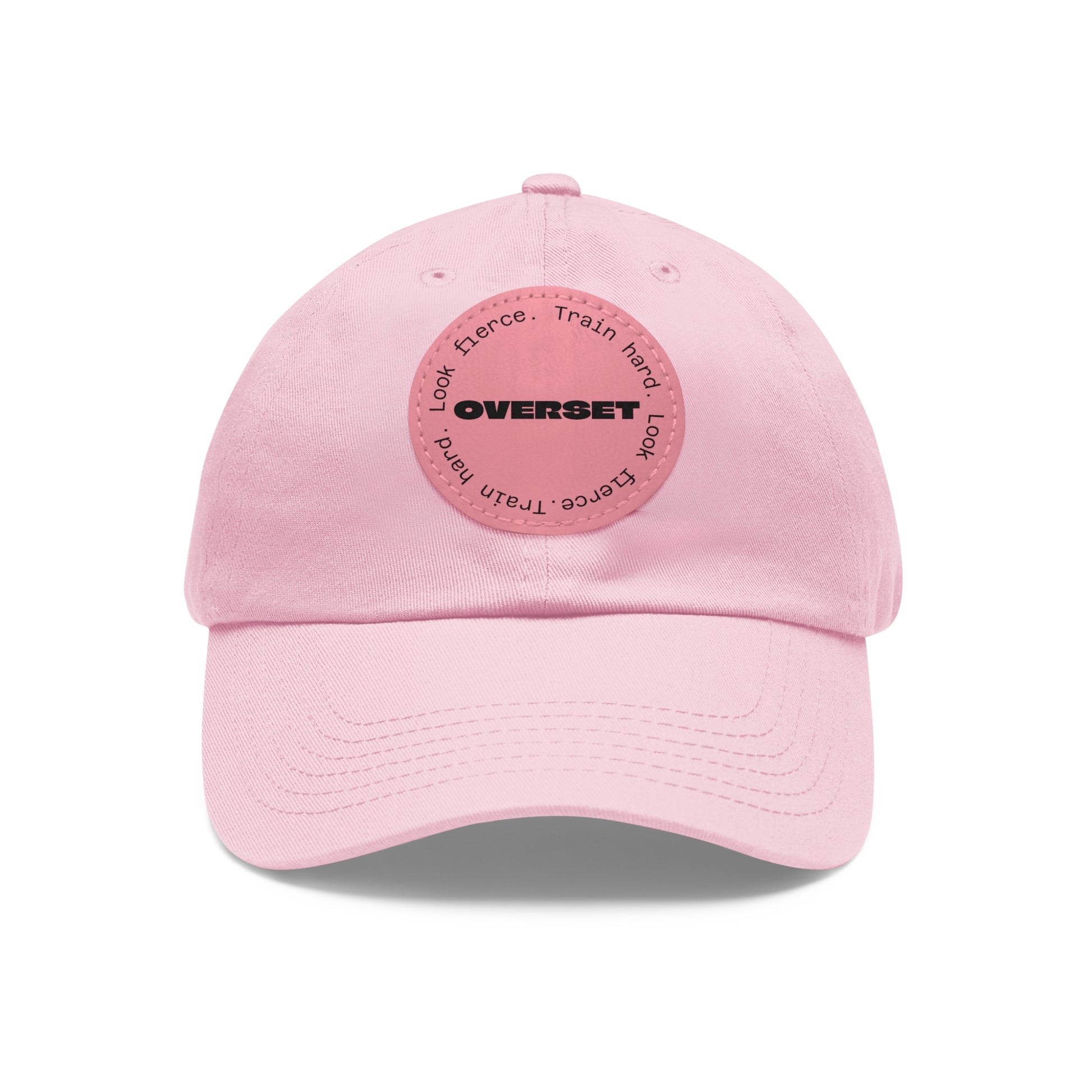 Casquette Dad Style Casual OVERSET™ – Patch Cuir Vegan et Broderie “Train Hard Look Fierce”, Unisexe | Divers Coloris