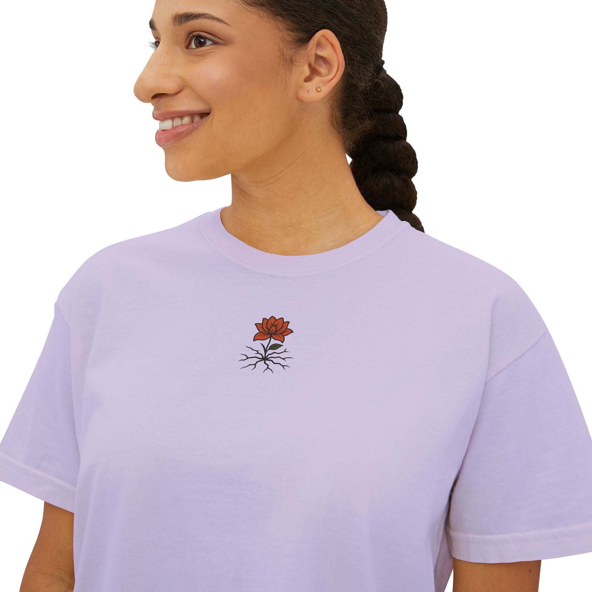 T-shirt Femme Fleuri – Coupe Ample et Décontractée,Style Vintage et Confort Quotidien