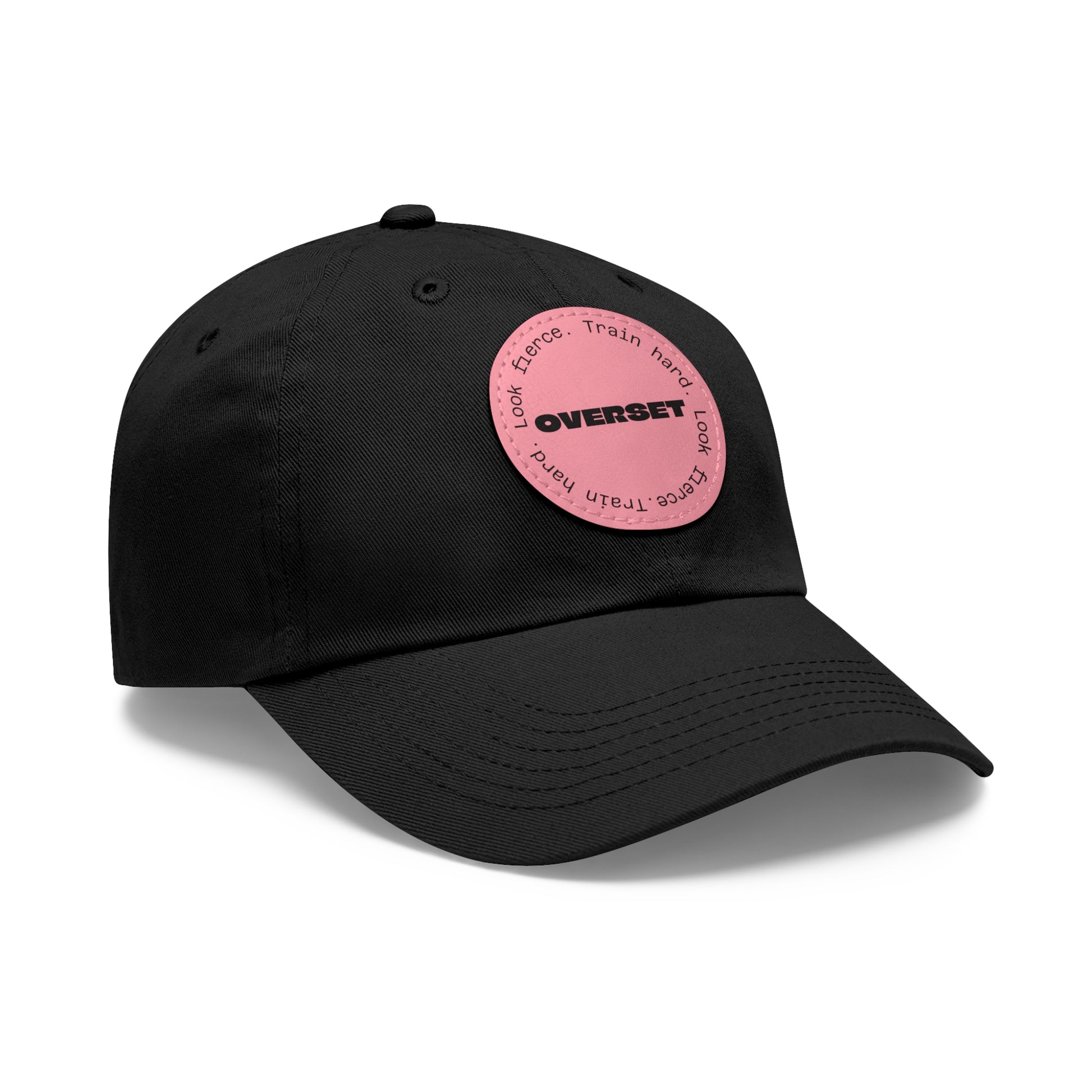 Casquette Dad Style Casual OVERSET™ – Patch Cuir Vegan et Broderie “Train Hard Look Fierce”, Unisexe | Divers Coloris