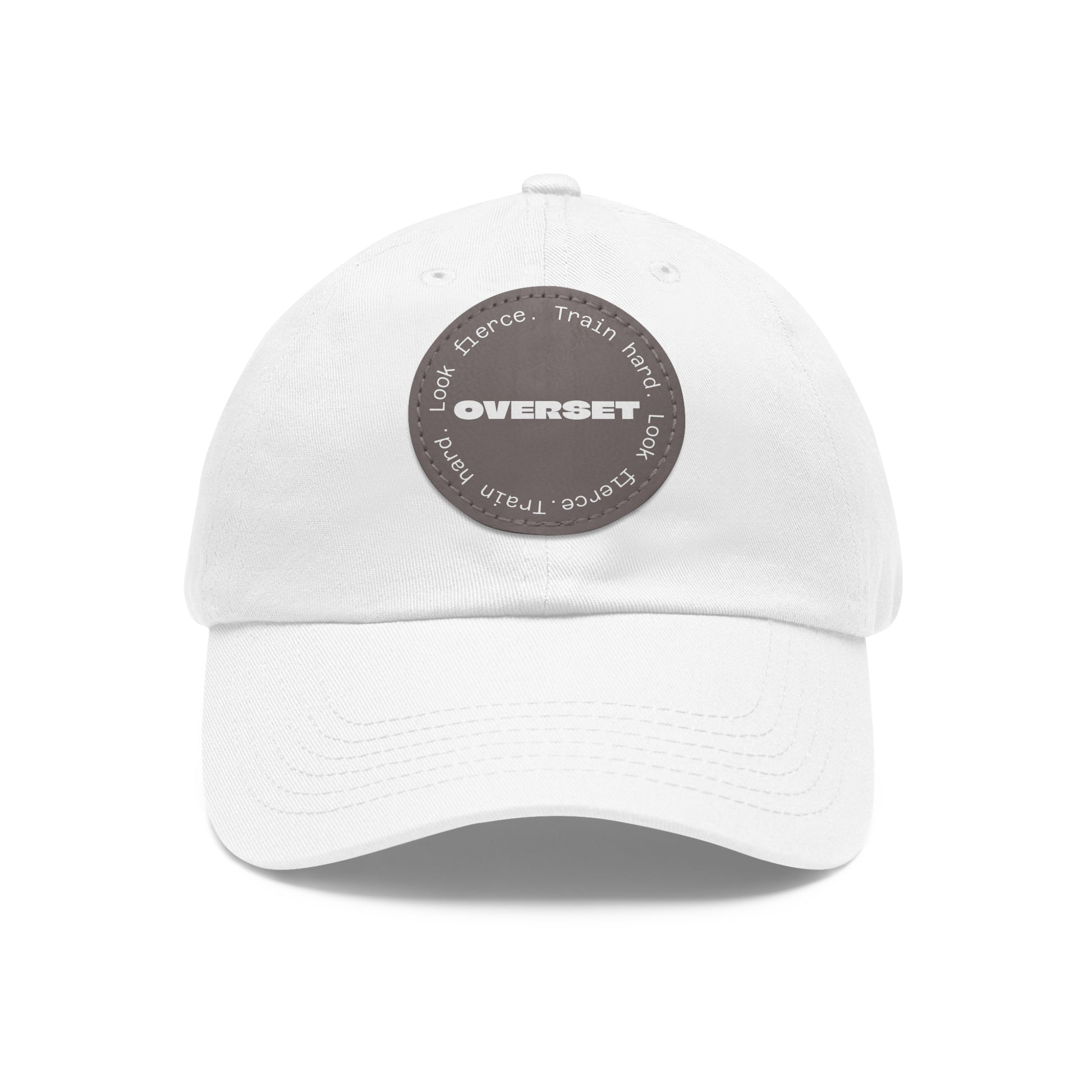 Casquette Dad Style Casual OVERSET™ – Patch Cuir Vegan et Broderie “Train Hard Look Fierce”, Unisexe | Divers Coloris