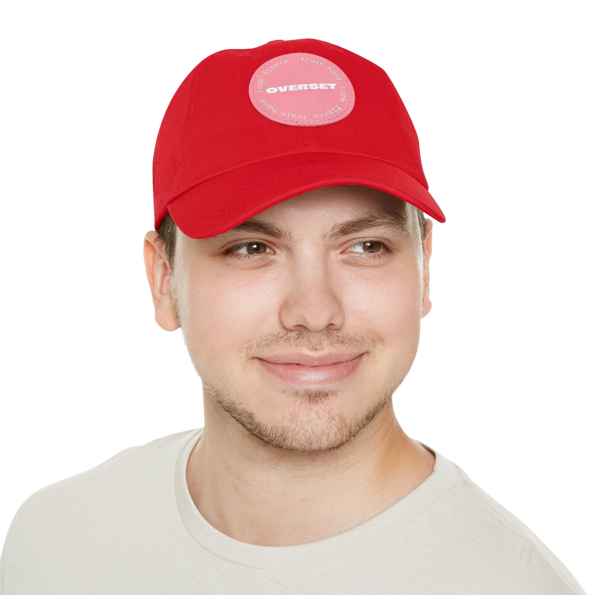 Casquette Dad Style Casual OVERSET™ – Patch Cuir Vegan et Broderie “Train Hard Look Fierce”, Unisexe | Divers Coloris