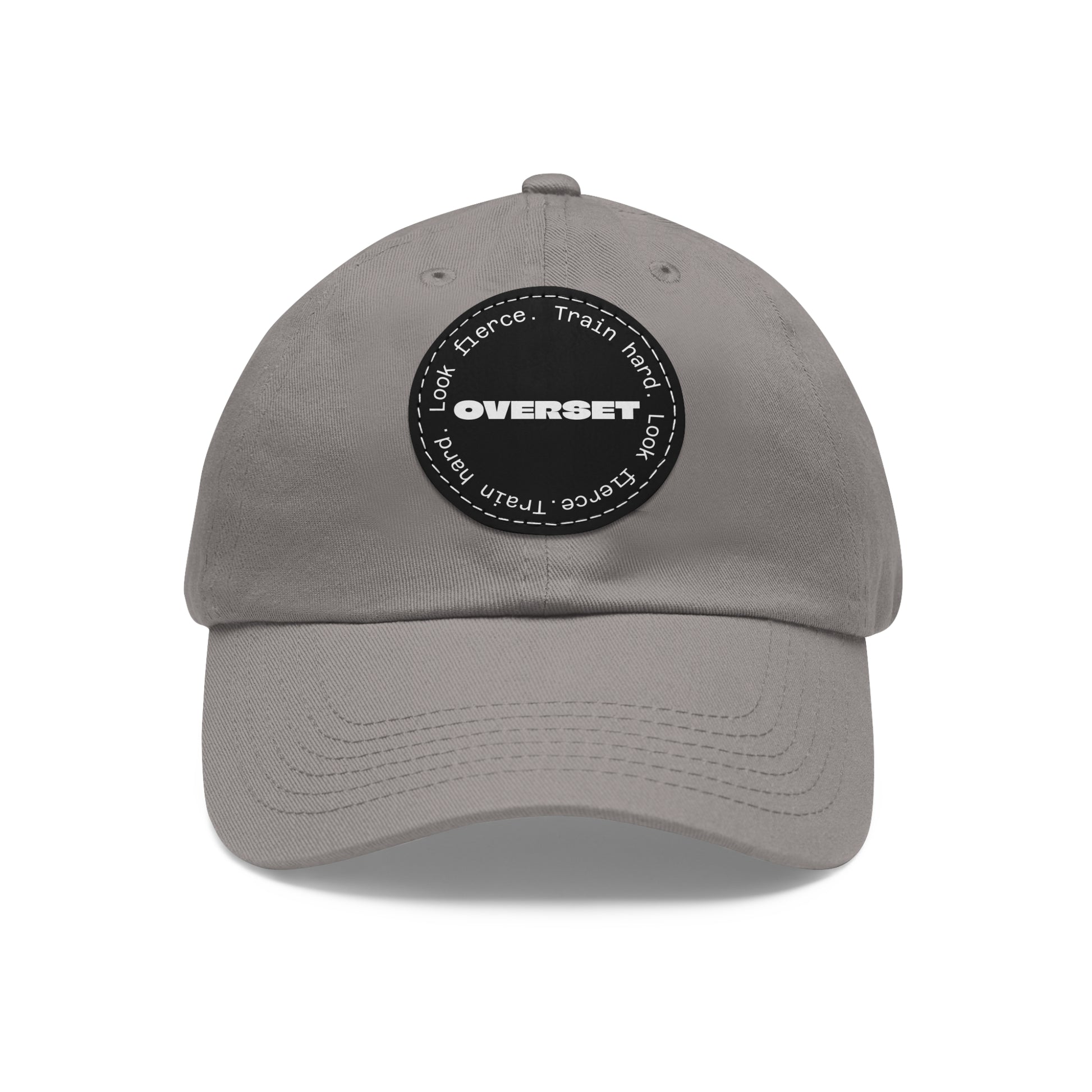 Casquette Dad Style Casual OVERSET™ – Patch Cuir Vegan et Broderie “Train Hard Look Fierce”, Unisexe | Divers Coloris