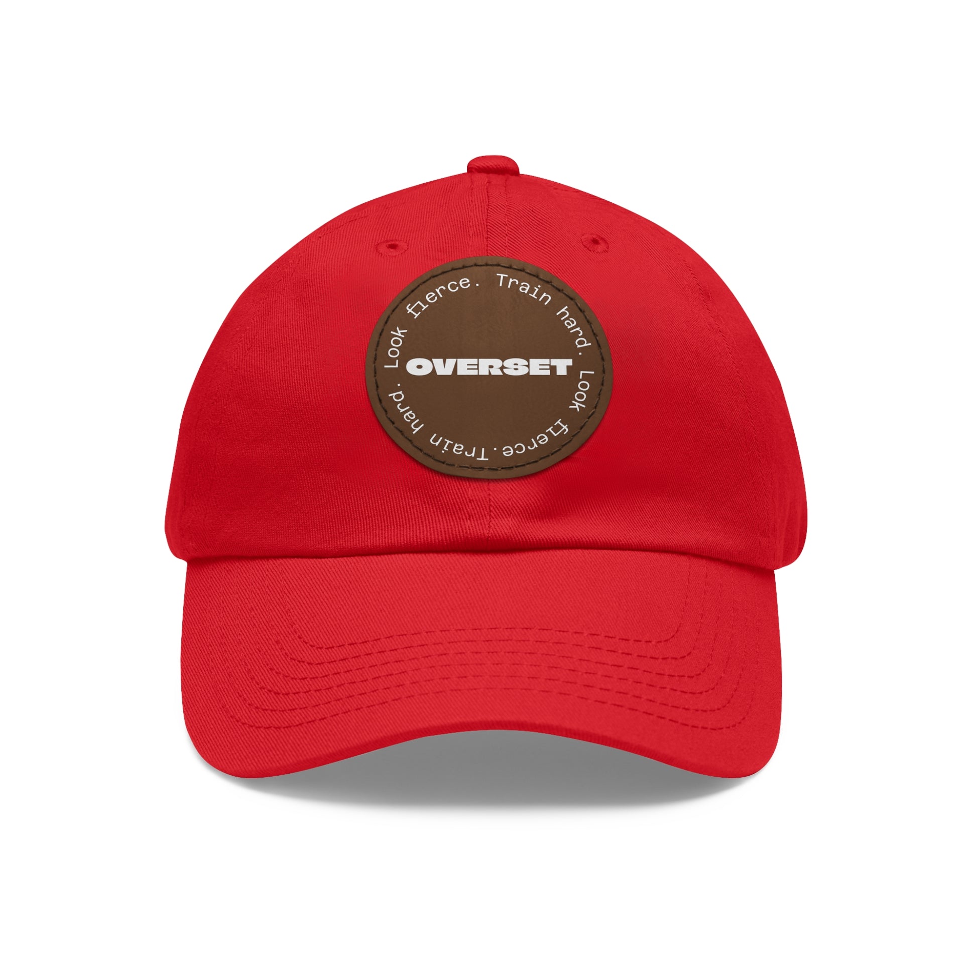 Casquette Dad Style Casual OVERSET™ – Patch Cuir Vegan et Broderie “Train Hard Look Fierce”, Unisexe | Divers Coloris