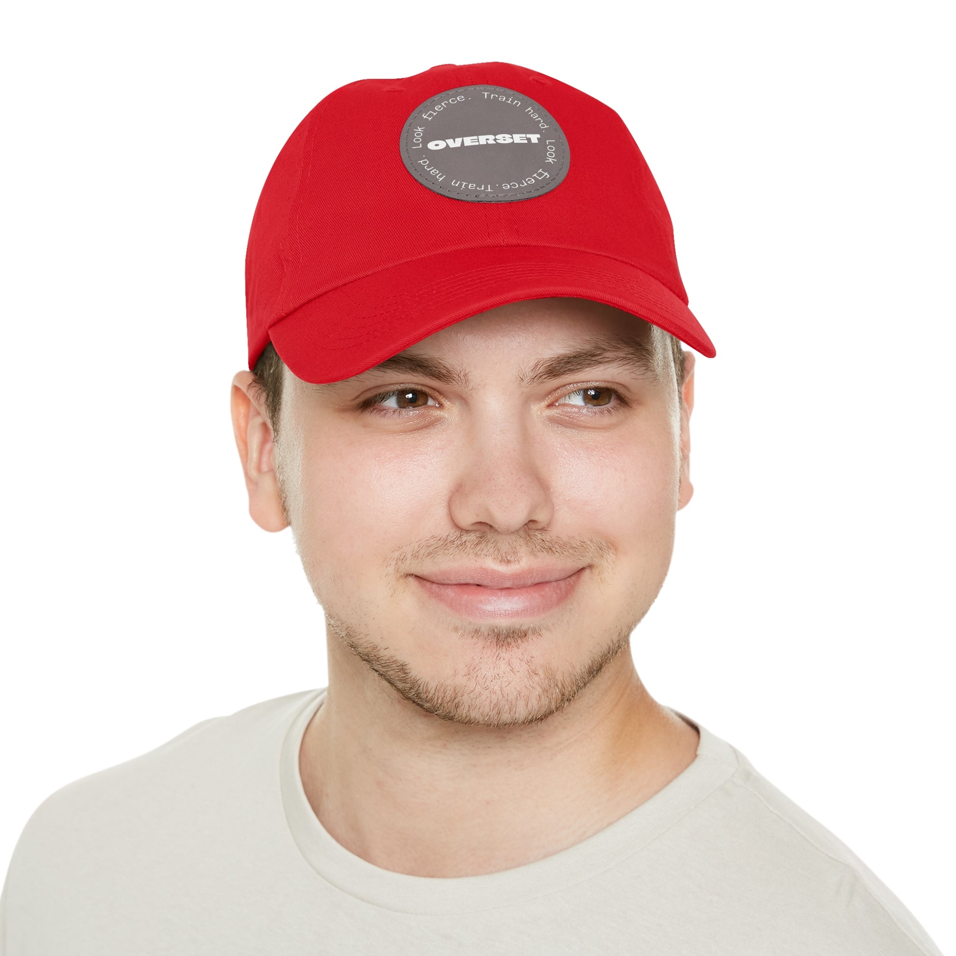 Casquette Dad Style Casual OVERSET™ – Patch Cuir Vegan et Broderie “Train Hard Look Fierce”, Unisexe | Divers Coloris