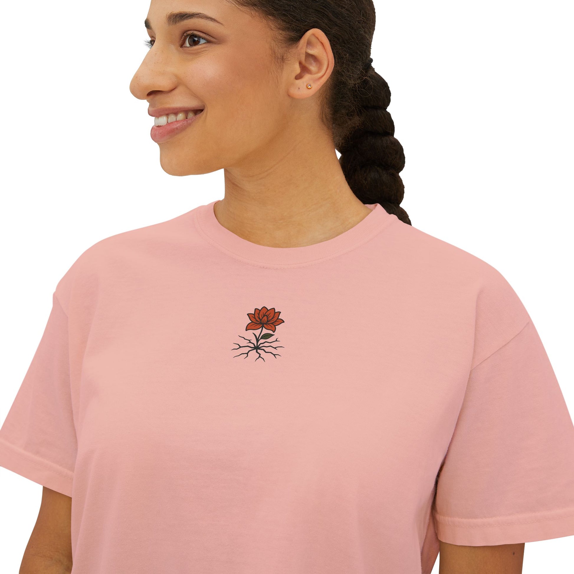 T-shirt Femme Fleuri – Coupe Ample et Décontractée,Style Vintage et Confort Quotidien