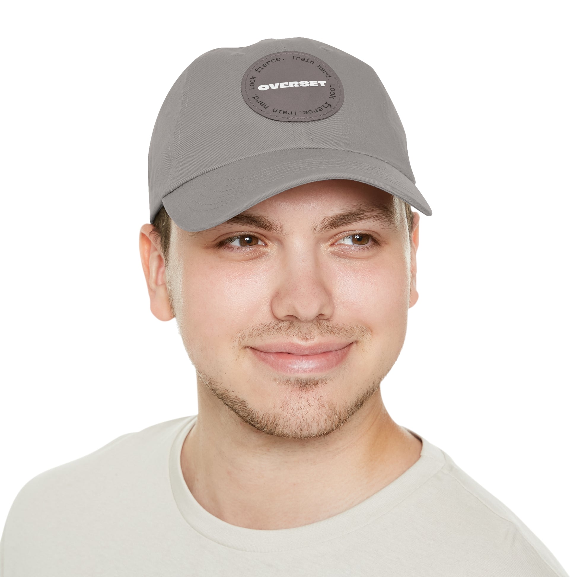 Casquette Dad Style Casual OVERSET™ – Patch Cuir Vegan et Broderie “Train Hard Look Fierce”, Unisexe | Divers Coloris