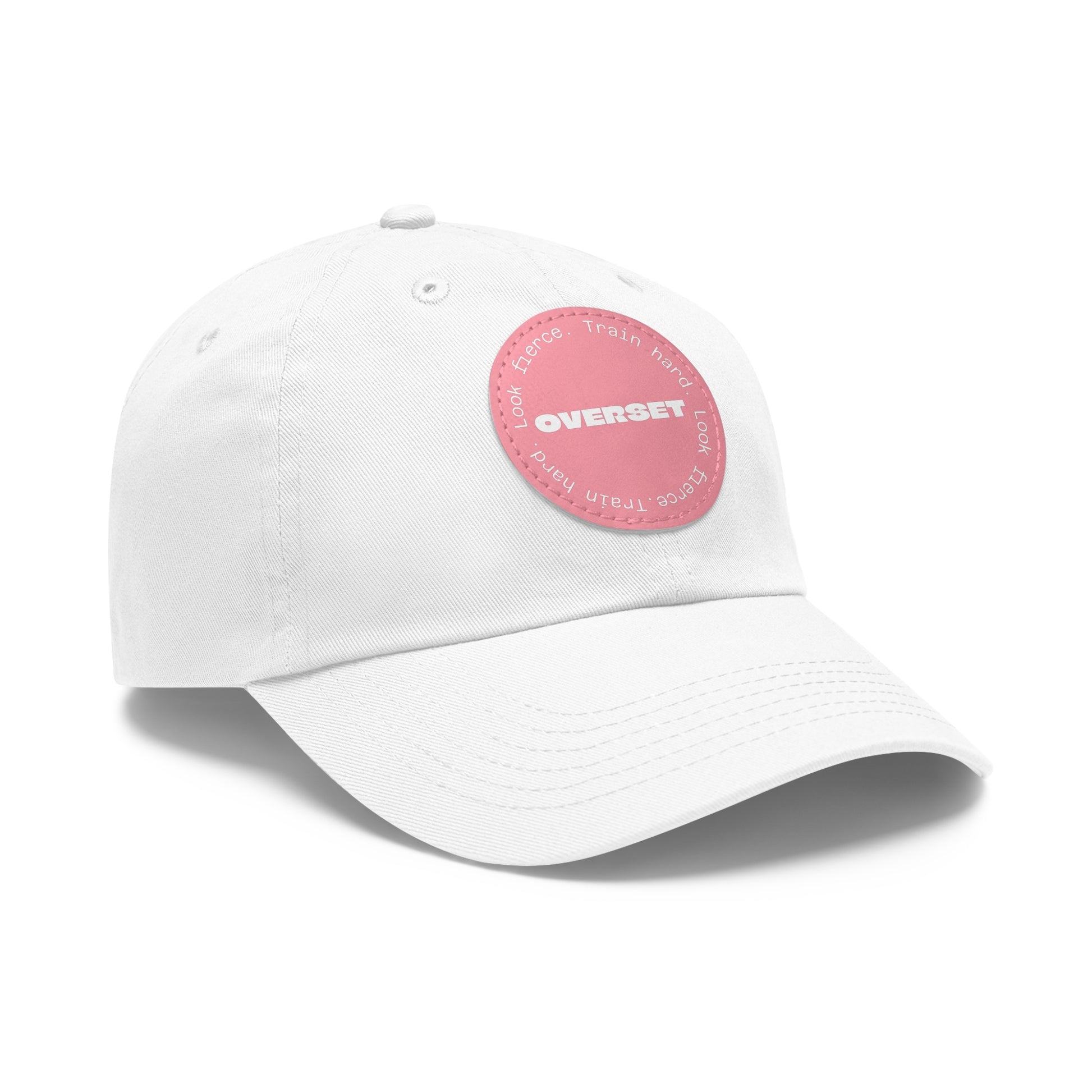 Casquette Dad Style Casual OVERSET™ – Patch Cuir Vegan et Broderie “Train Hard Look Fierce”, Unisexe | Divers Coloris