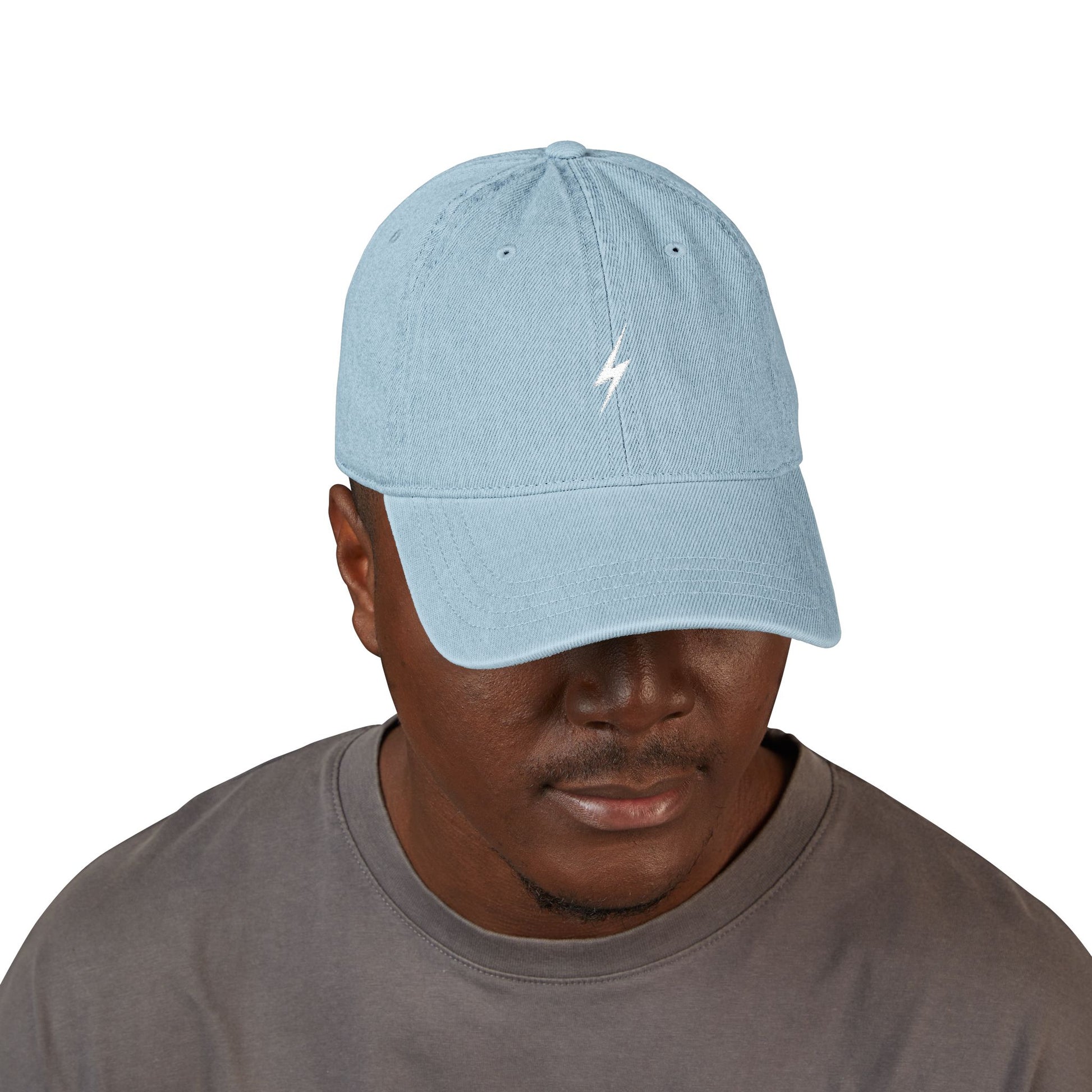 Casquette Éclair OVERSET™ – 100 % Coton, Style Streetwear Unisexe | Bleu Denim