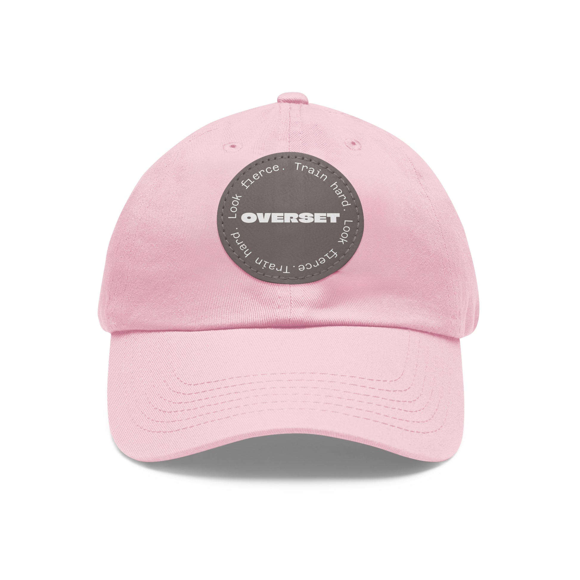 Casquette Dad Style Casual OVERSET™ – Patch Cuir Vegan et Broderie “Train Hard Look Fierce”, Unisexe | Divers Coloris