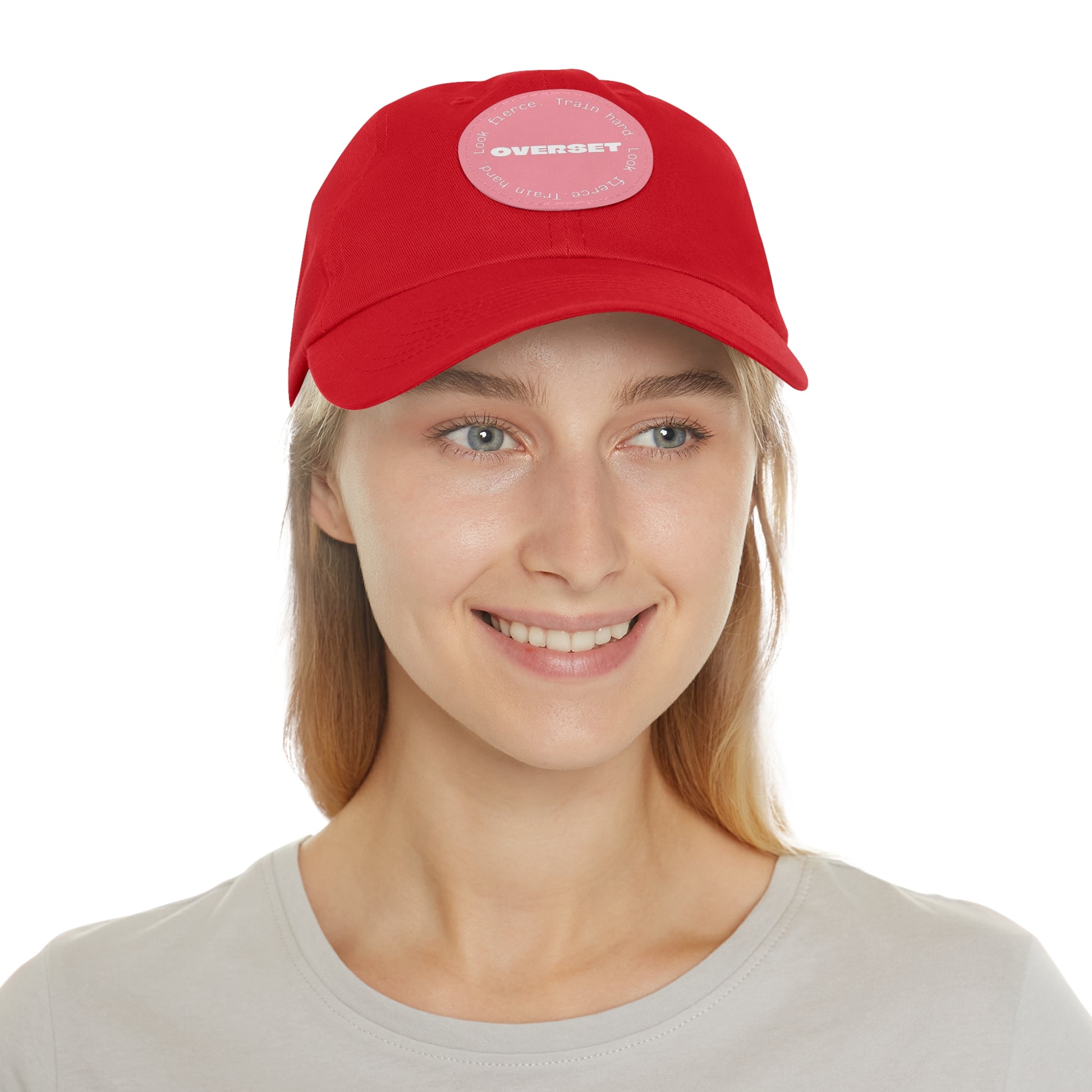 Casquette Dad Style Casual OVERSET™ – Patch Cuir Vegan et Broderie “Train Hard Look Fierce”, Unisexe | Divers Coloris