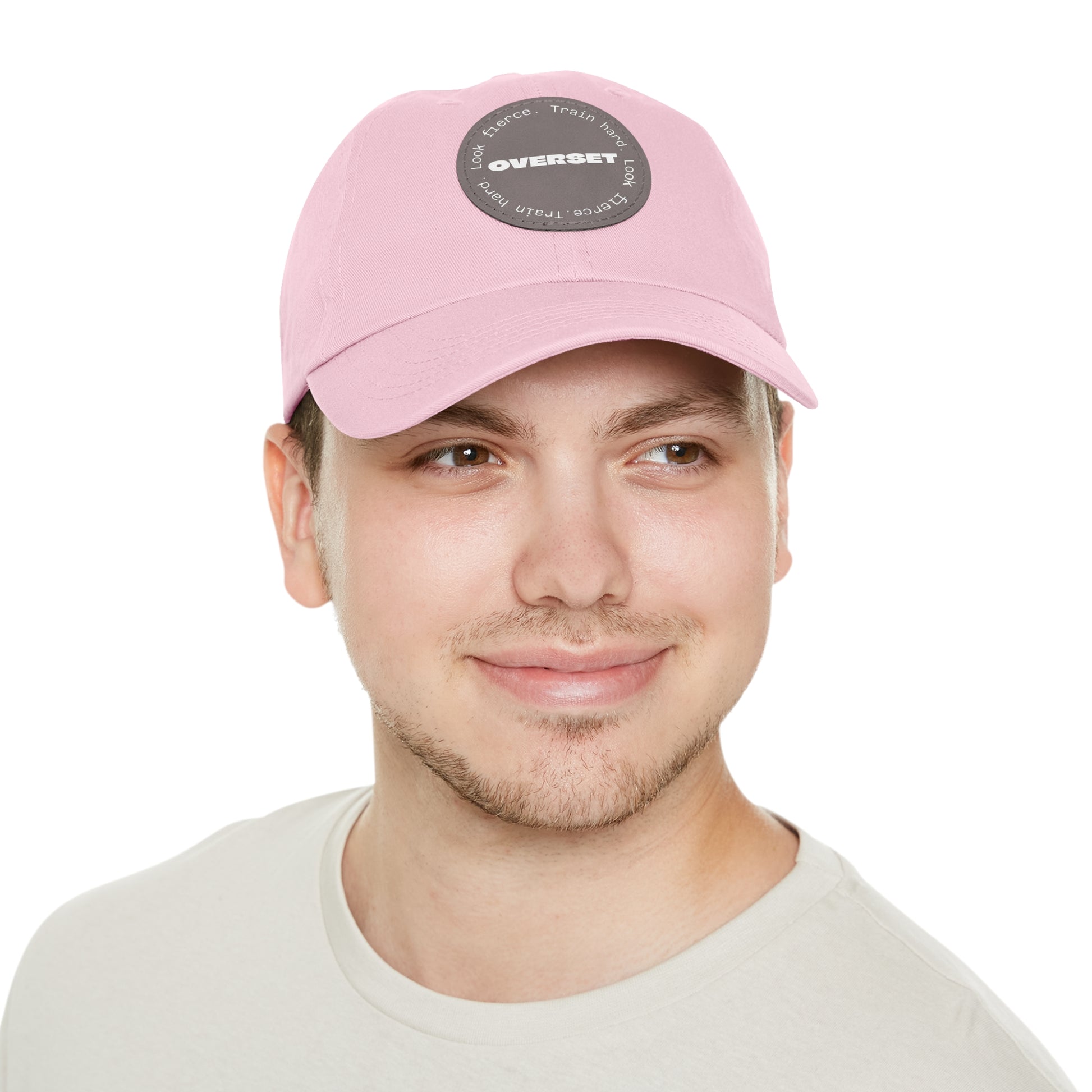 Casquette Dad Style Casual OVERSET™ – Patch Cuir Vegan et Broderie “Train Hard Look Fierce”, Unisexe | Divers Coloris