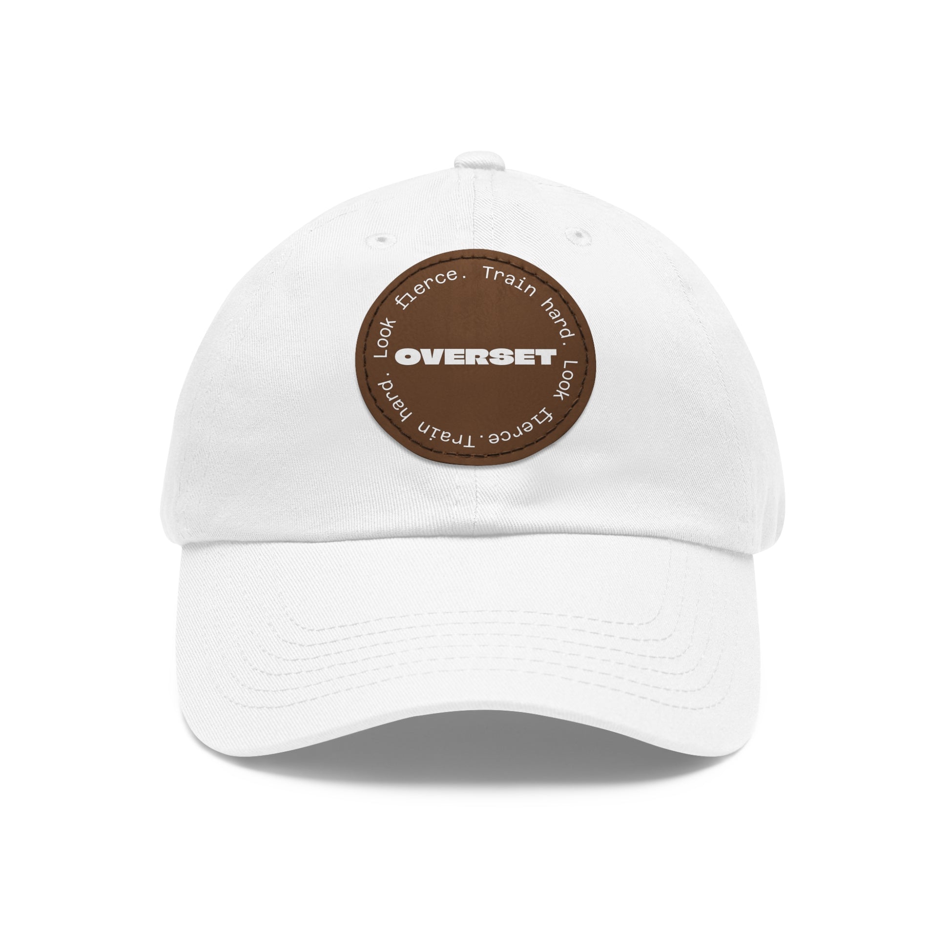 Casquette Dad Style Casual OVERSET™ – Patch Cuir Vegan et Broderie “Train Hard Look Fierce”, Unisexe | Divers Coloris