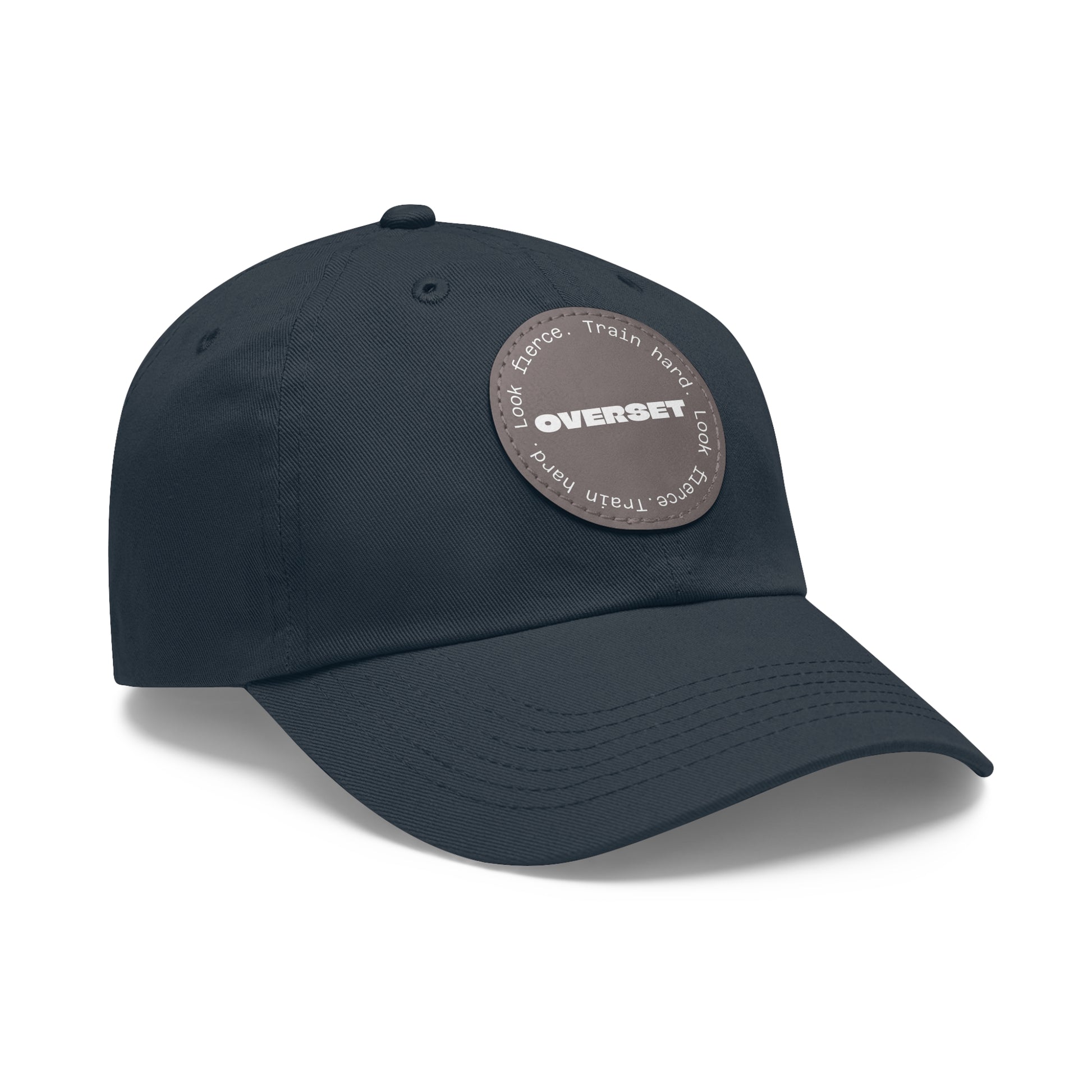 Casquette Dad Style Casual OVERSET™ – Patch Cuir Vegan et Broderie “Train Hard Look Fierce”, Unisexe | Divers Coloris