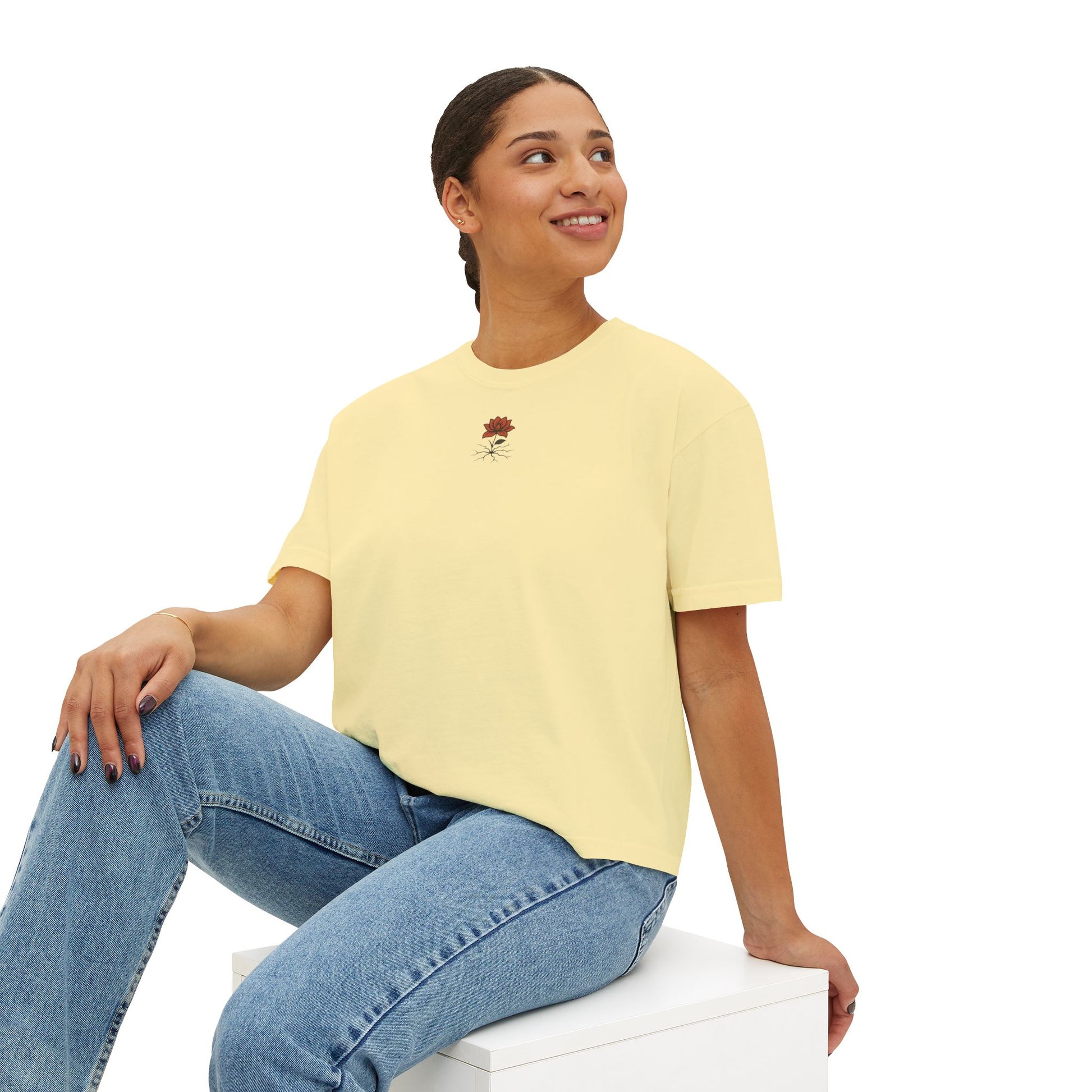 T-shirt Femme Fleuri – Coupe Ample et Décontractée,Style Vintage et Confort Quotidien