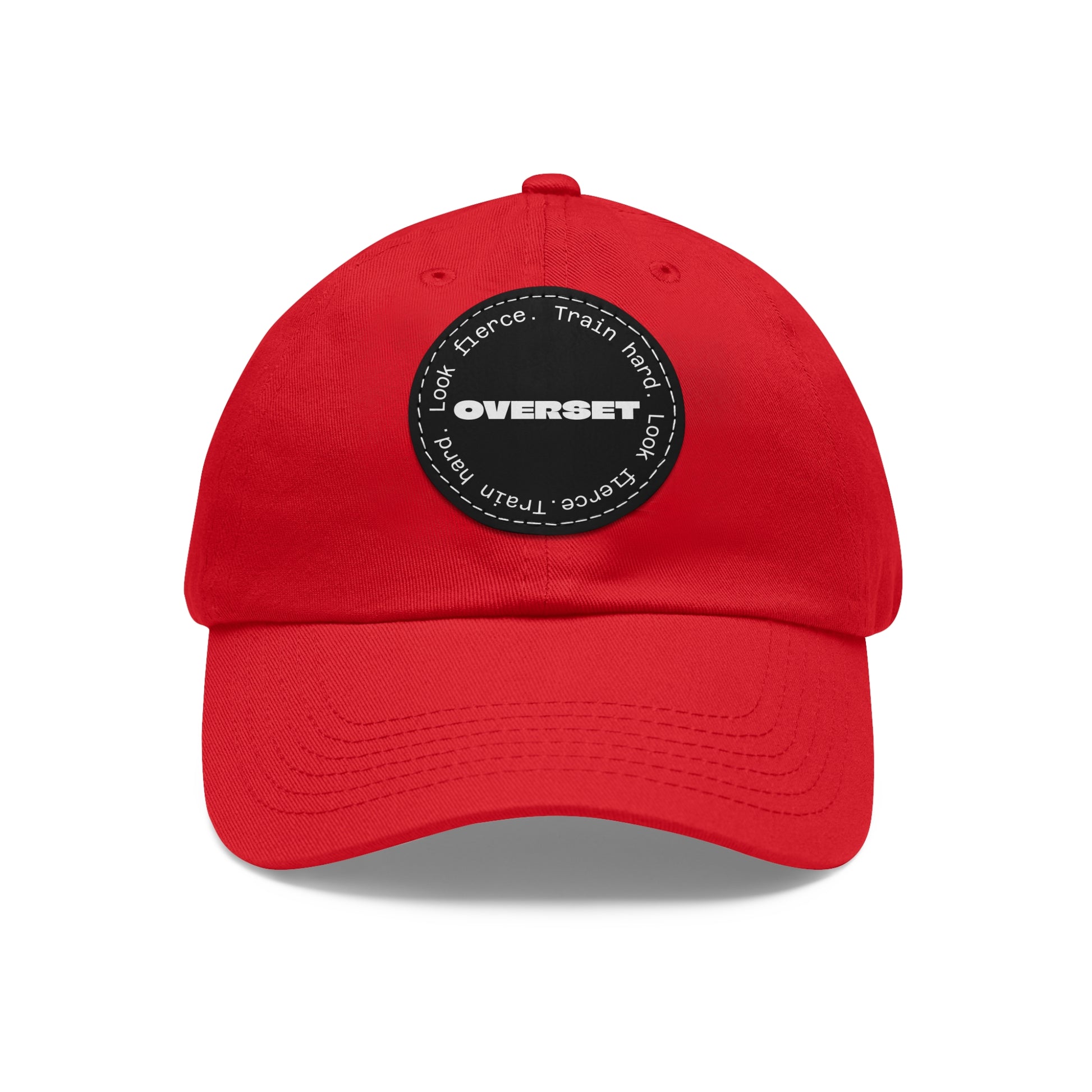 Casquette Dad Style Casual OVERSET™ – Patch Cuir Vegan et Broderie “Train Hard Look Fierce”, Unisexe | Divers Coloris