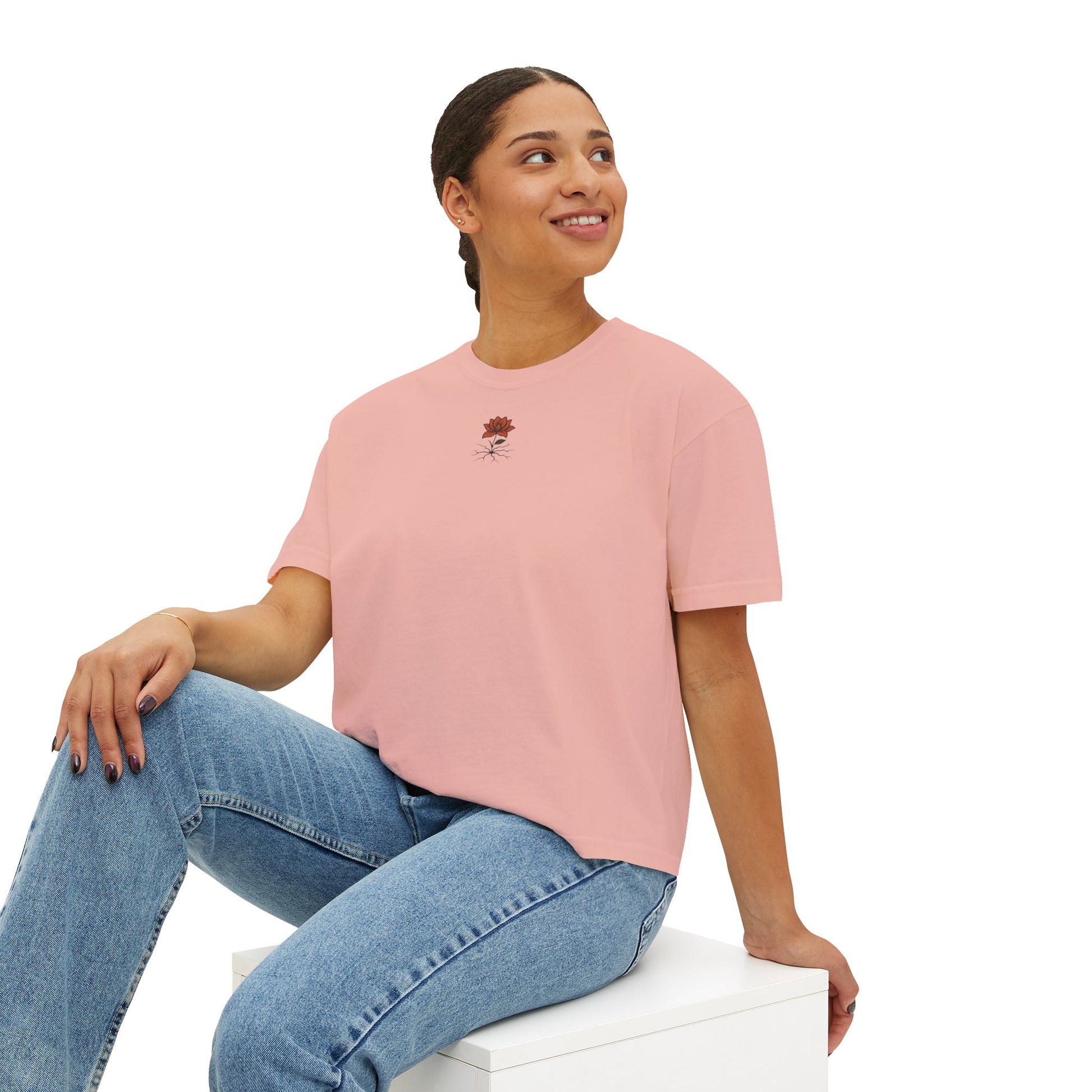 T-shirt Femme Fleuri – Coupe Ample et Décontractée,Style Vintage et Confort Quotidien