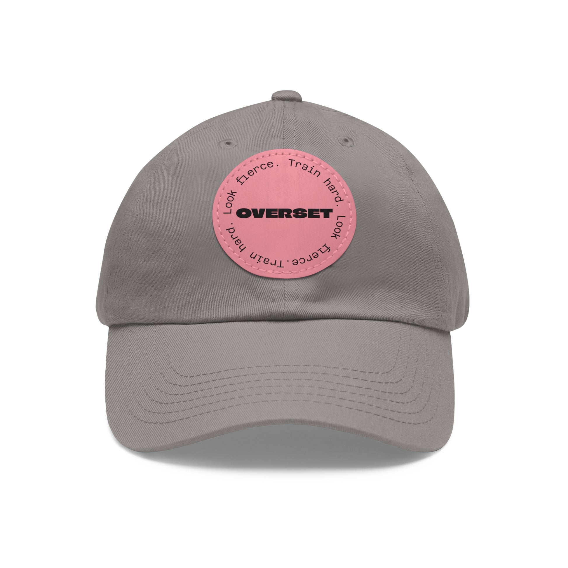 Casquette Dad Style Casual OVERSET™ – Patch Cuir Vegan et Broderie “Train Hard Look Fierce”, Unisexe | Divers Coloris
