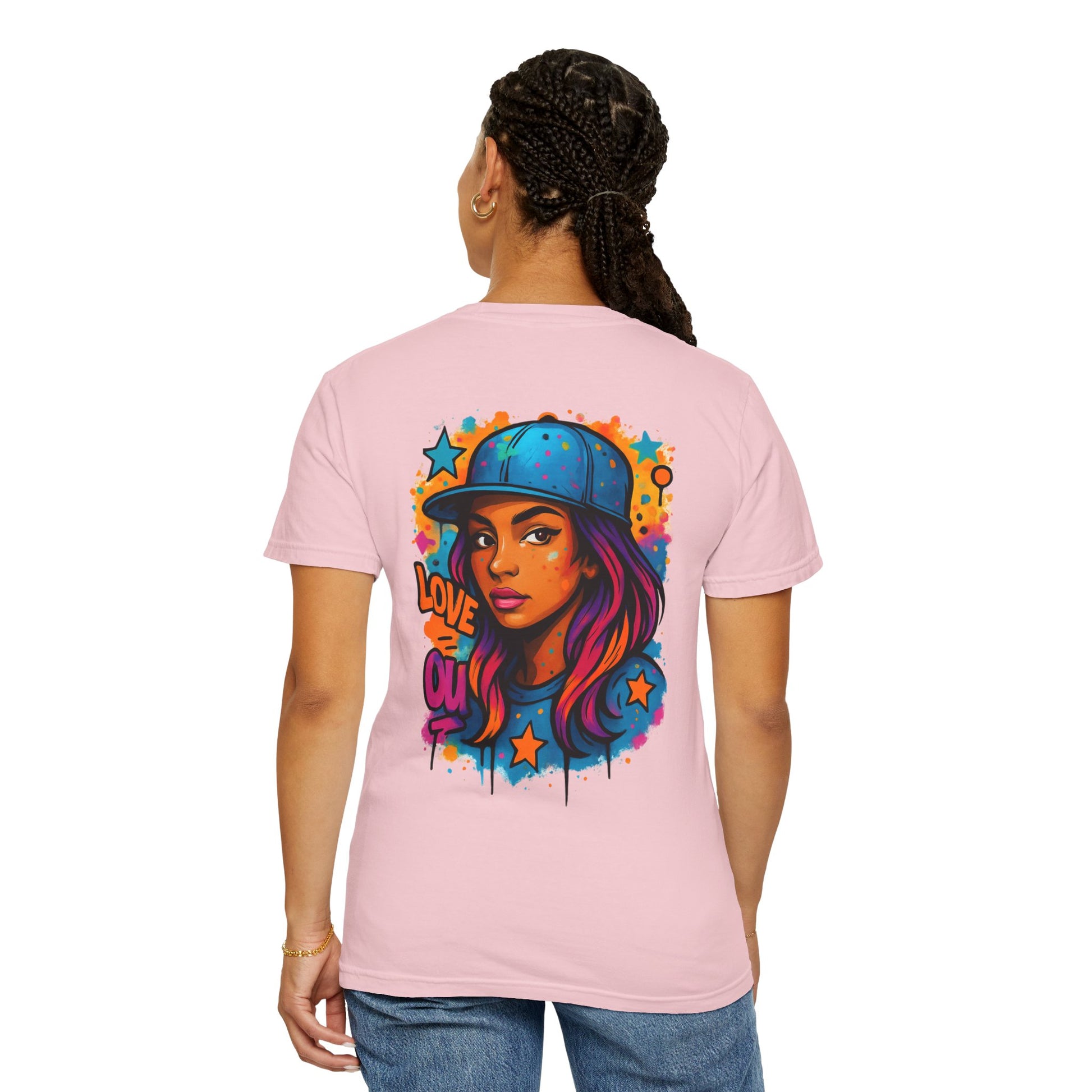 T-shirt Graphique Femme Vibrant – Style Street Art, Amour et Expression