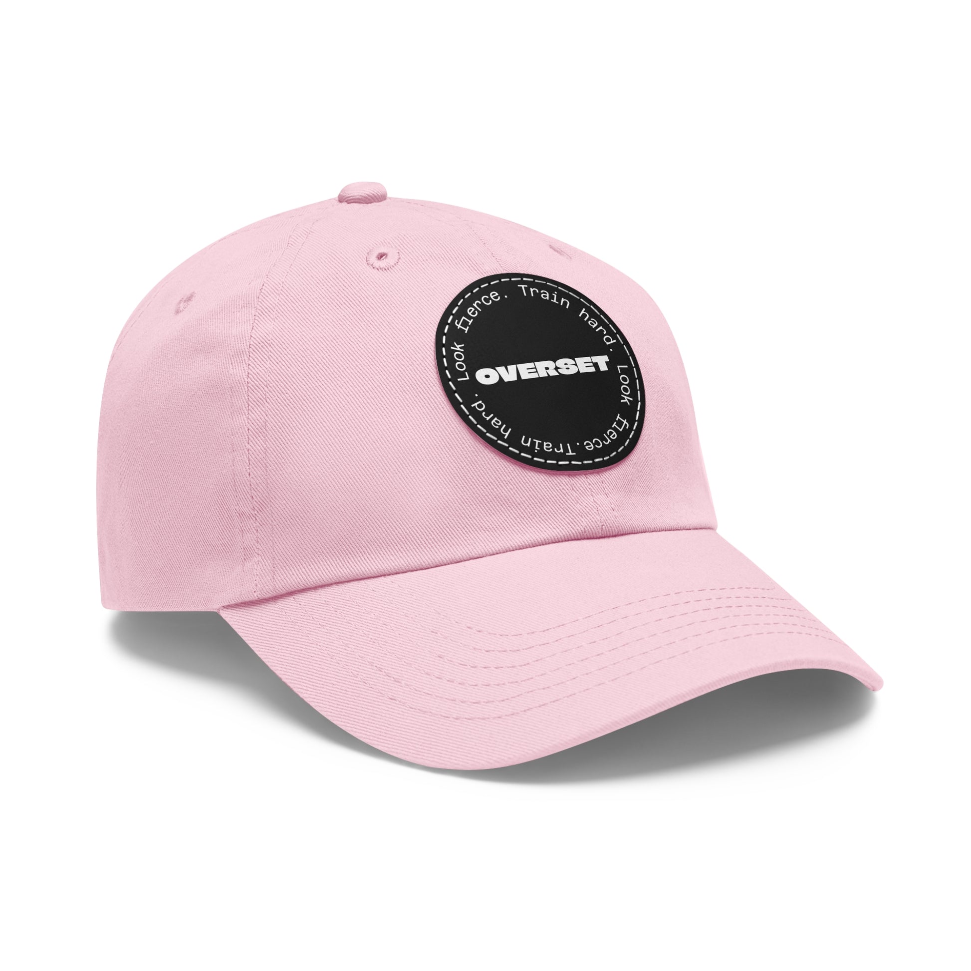 Casquette Dad Style Casual OVERSET™ – Patch Cuir Vegan et Broderie “Train Hard Look Fierce”, Unisexe | Divers Coloris