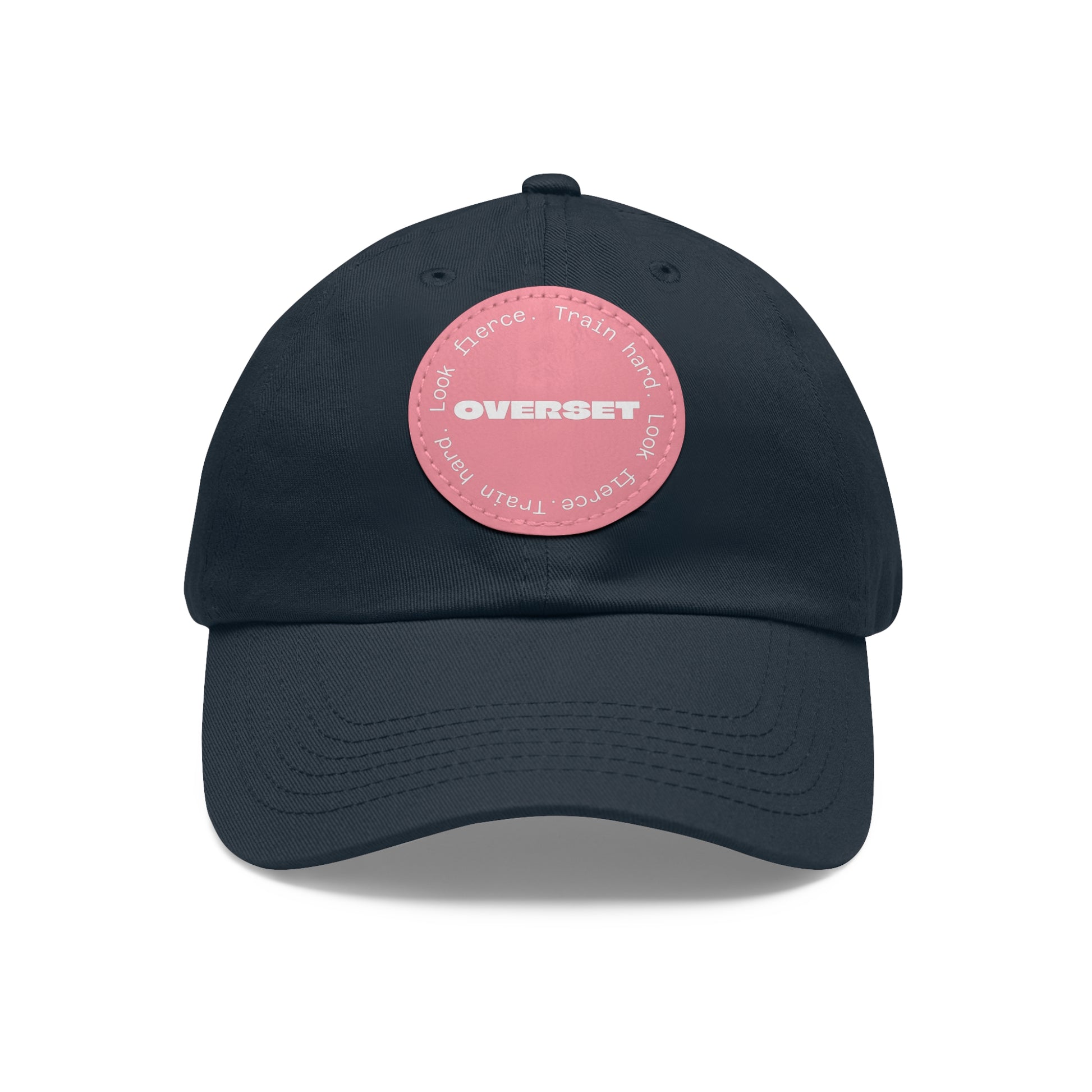Casquette Dad Style Casual OVERSET™ – Patch Cuir Vegan et Broderie “Train Hard Look Fierce”, Unisexe | Divers Coloris