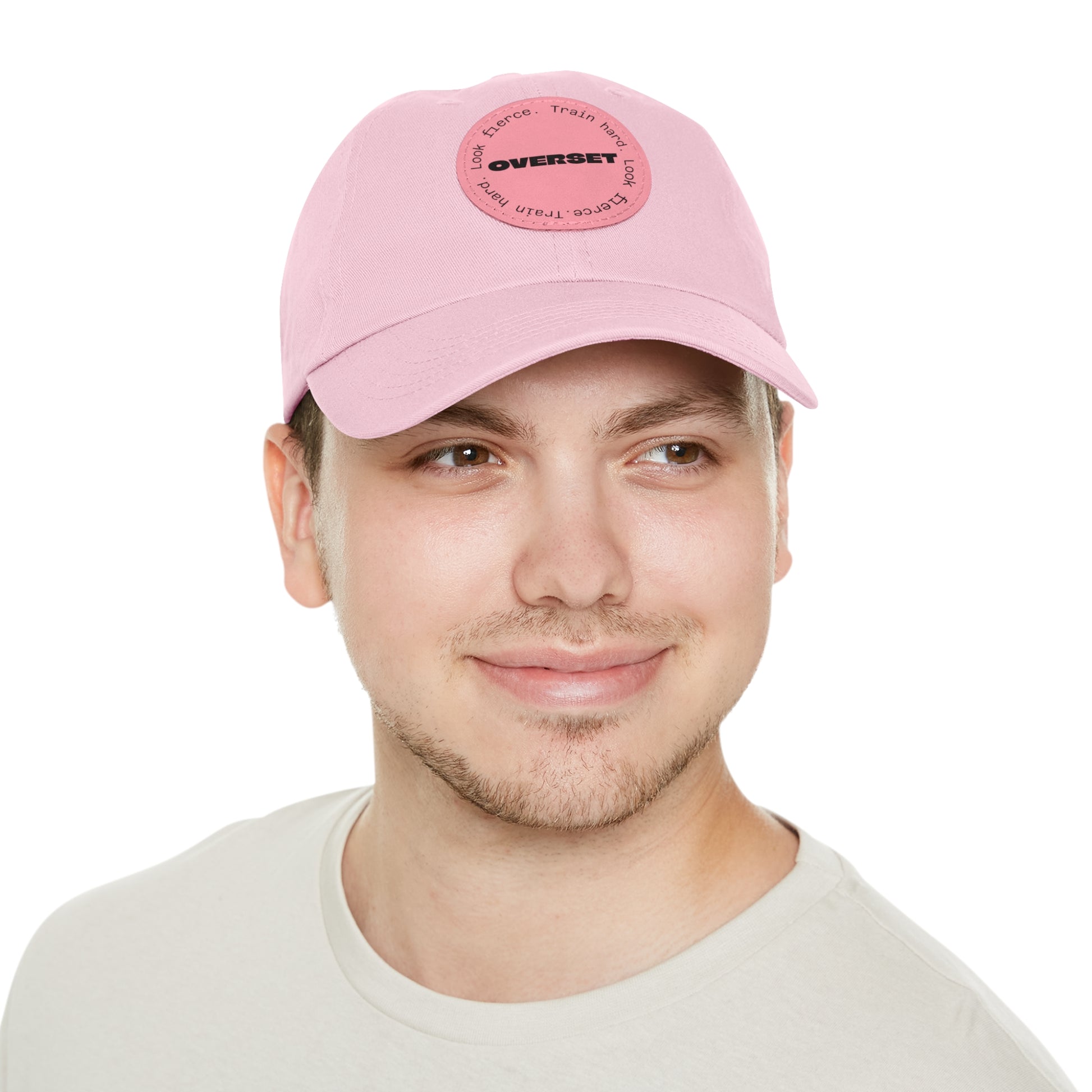 Casquette Dad Style Casual OVERSET™ – Patch Cuir Vegan et Broderie “Train Hard Look Fierce”, Unisexe | Divers Coloris