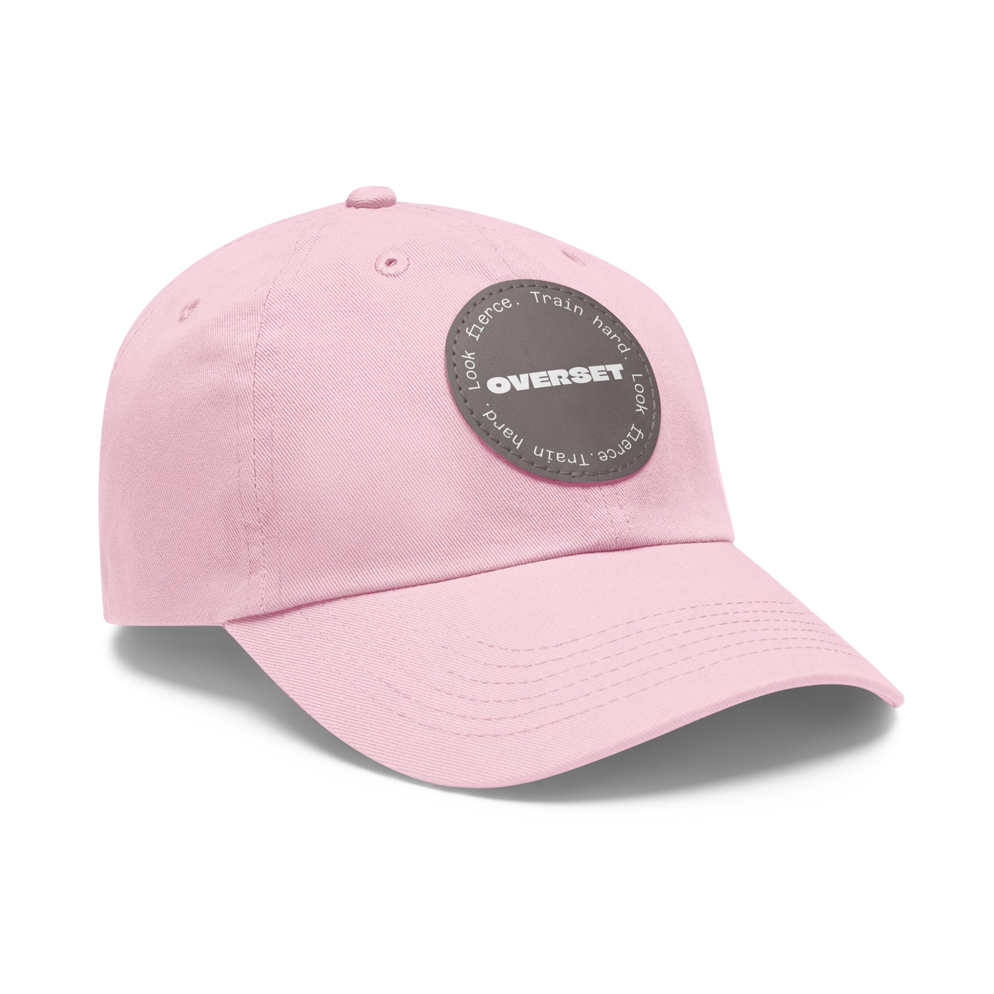 Casquette Dad Style Casual OVERSET™ – Patch Cuir Vegan et Broderie “Train Hard Look Fierce”, Unisexe | Divers Coloris