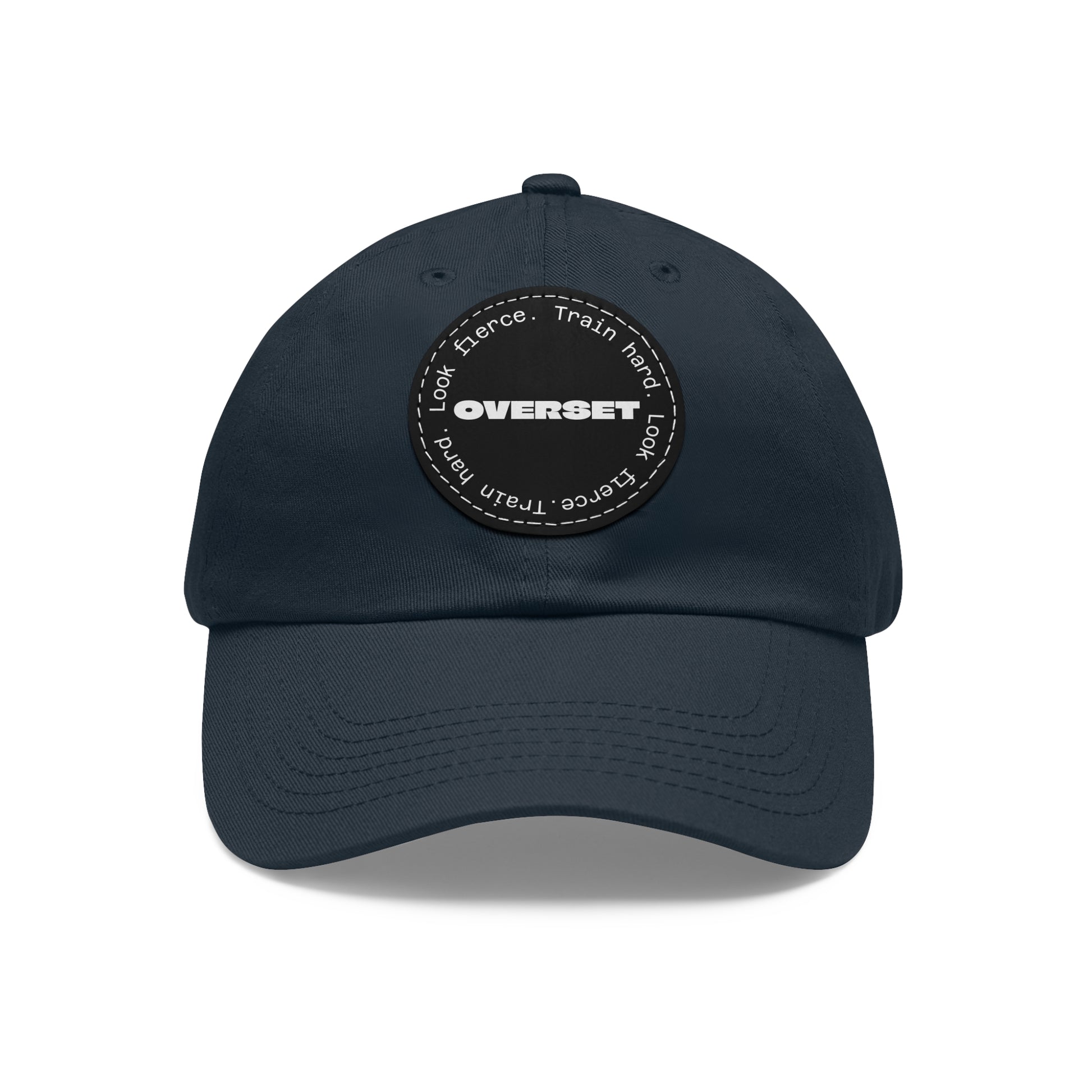 Casquette Dad Style Casual OVERSET™ – Patch Cuir Vegan et Broderie “Train Hard Look Fierce”, Unisexe | Divers Coloris