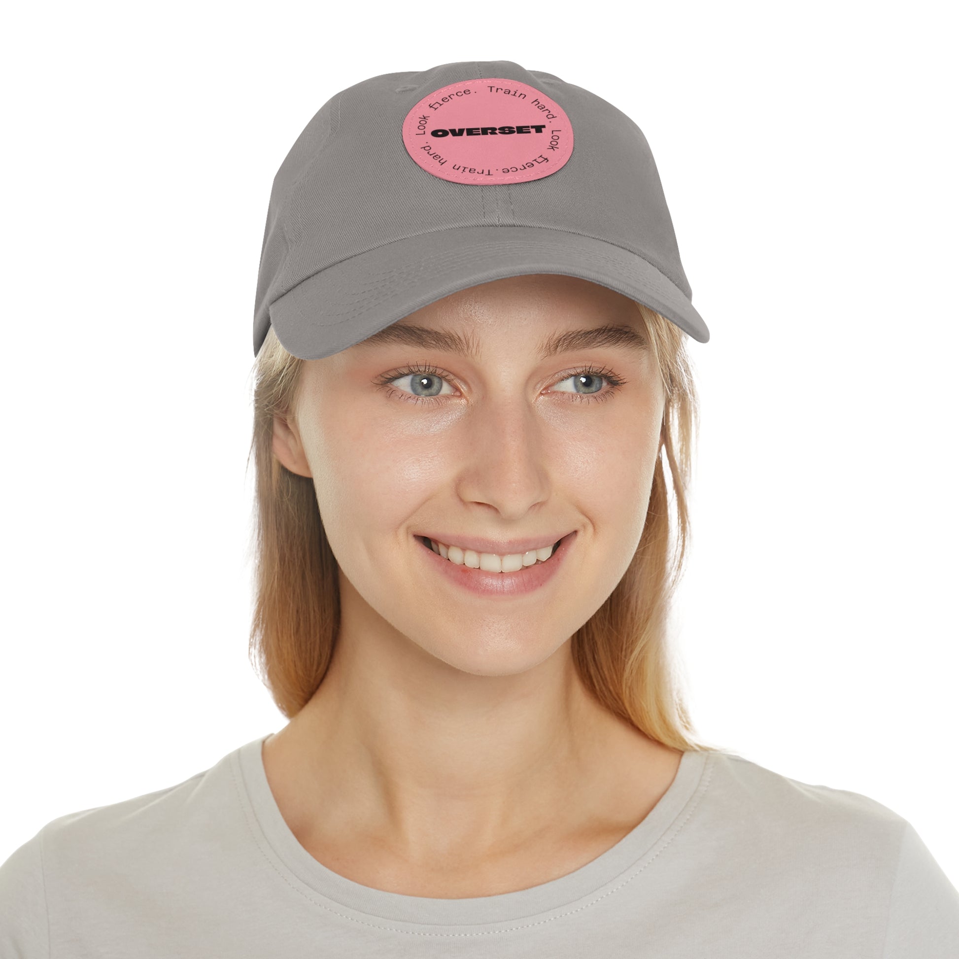 Casquette Dad Style Casual OVERSET™ – Patch Cuir Vegan et Broderie “Train Hard Look Fierce”, Unisexe | Divers Coloris