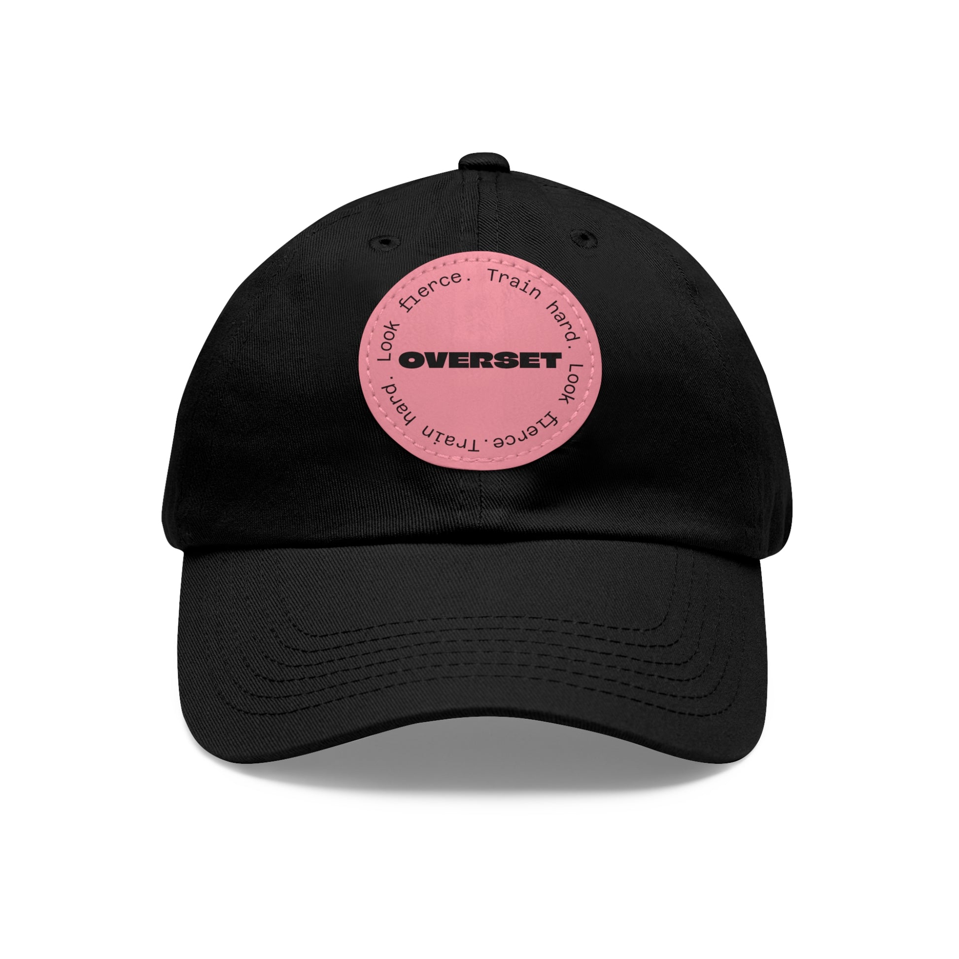 Casquette Dad Style Casual OVERSET™ – Patch Cuir Vegan et Broderie “Train Hard Look Fierce”, Unisexe | Divers Coloris