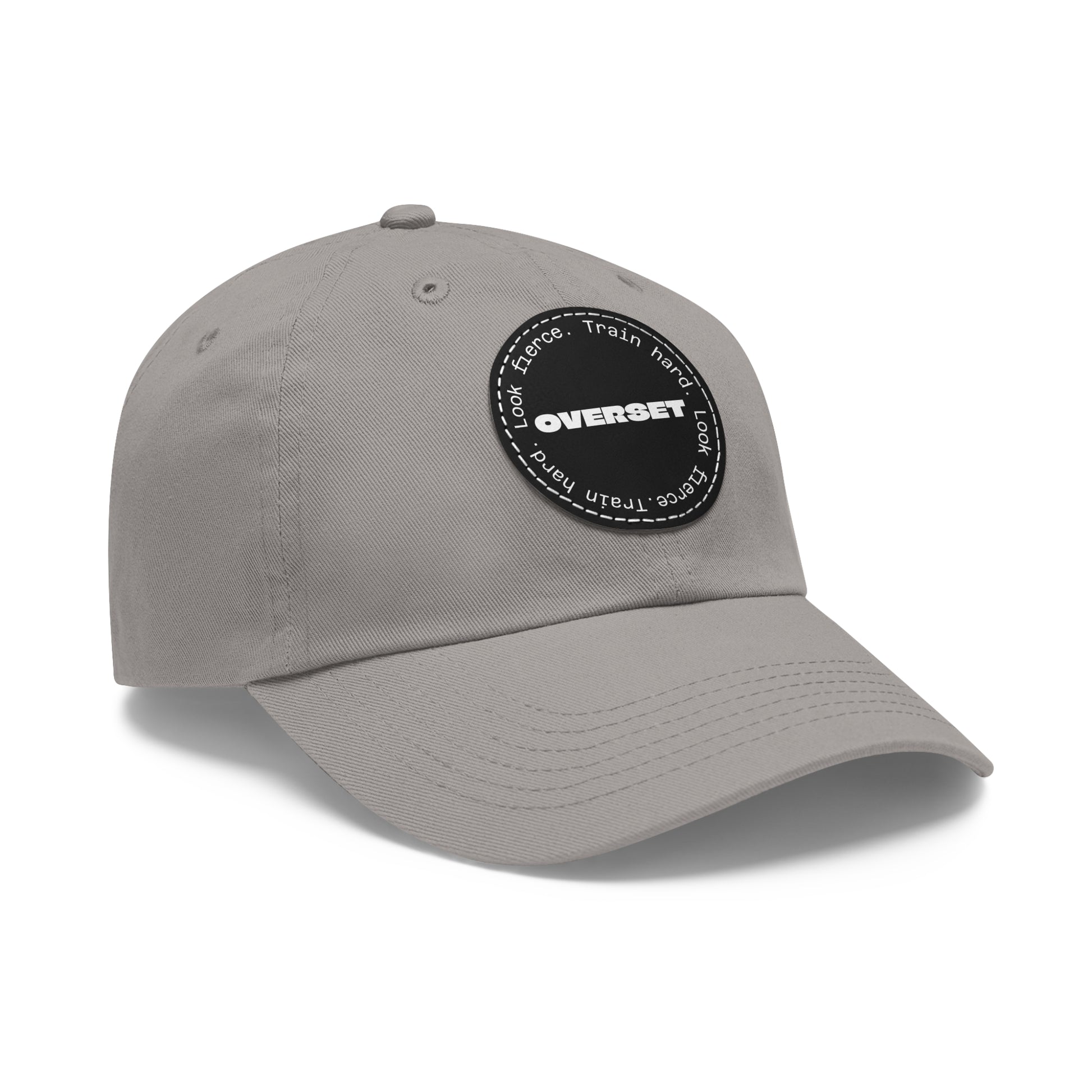 Casquette Dad Style Casual OVERSET™ – Patch Cuir Vegan et Broderie “Train Hard Look Fierce”, Unisexe | Divers Coloris