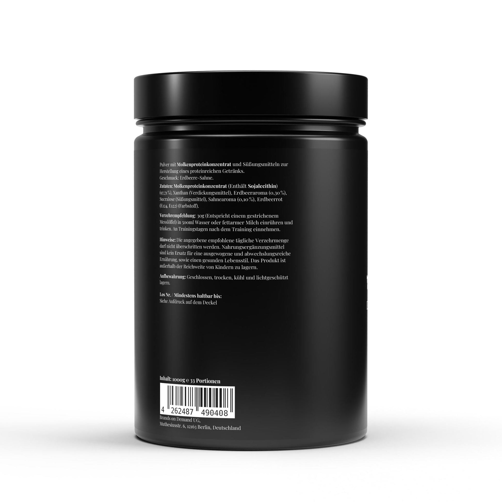 Whey Protéine en Poudre – Goût Fraise – 1 000 g | Protéine de Lactosérum Premium pour la Musculation & la Récupération