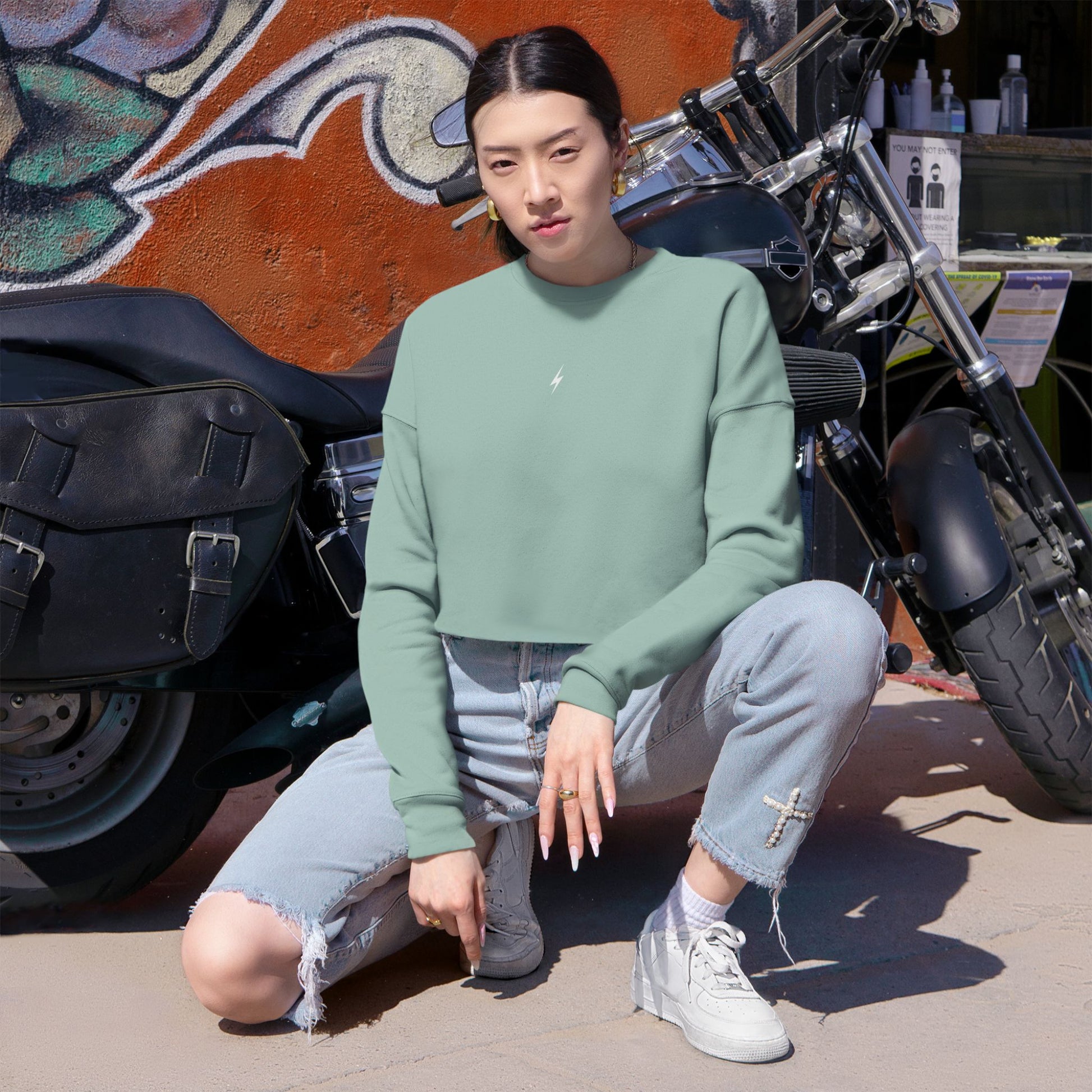 Sweat Lightning Court Femme Chic  – Style Casual et Streetwear, Confort Quotidien