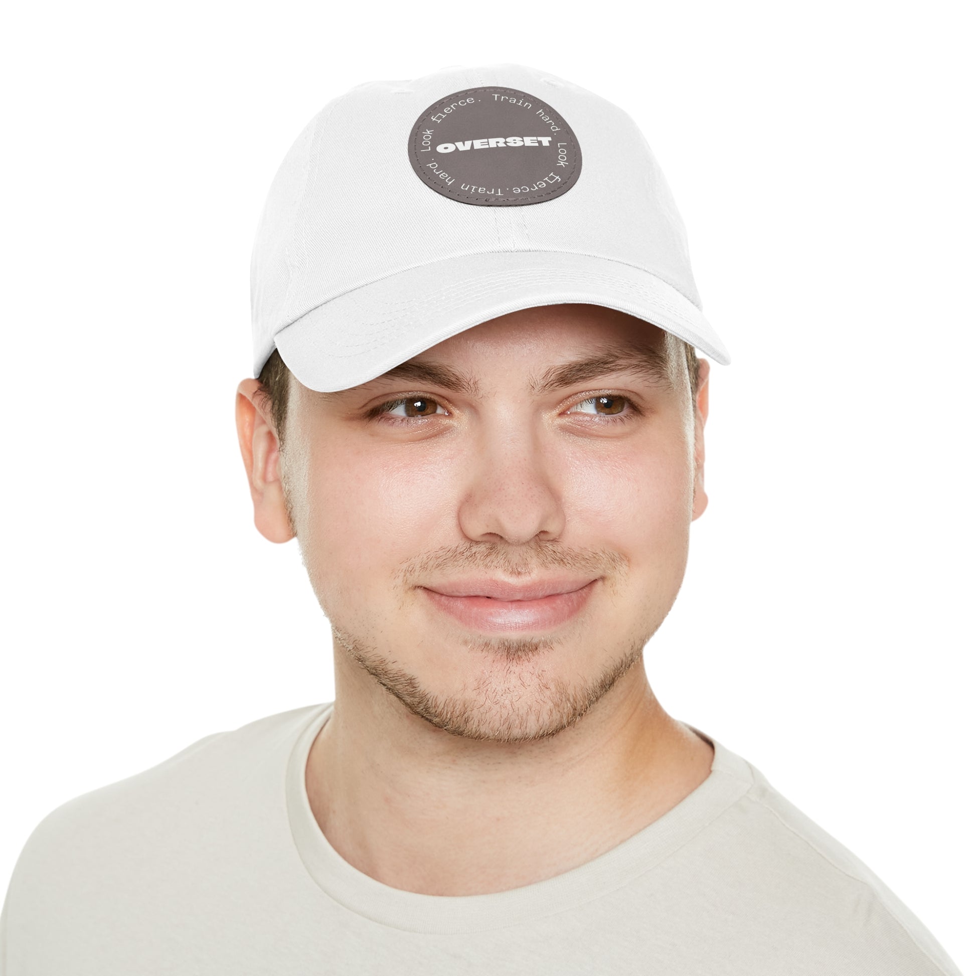 Casquette Dad Style Casual OVERSET™ – Patch Cuir Vegan et Broderie “Train Hard Look Fierce”, Unisexe | Divers Coloris