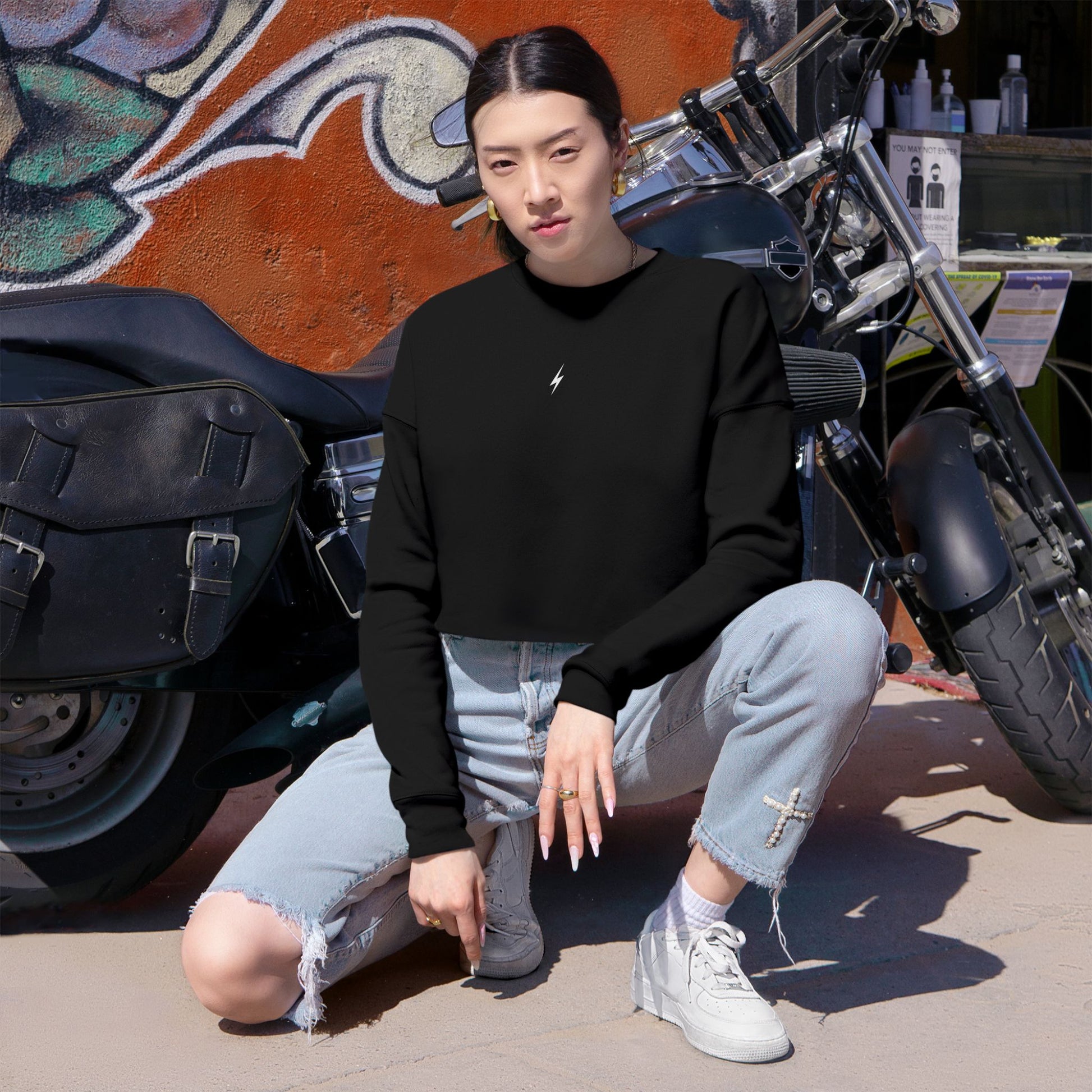 Sweat Lightning Court Femme Chic  – Style Casual et Streetwear, Confort Quotidien