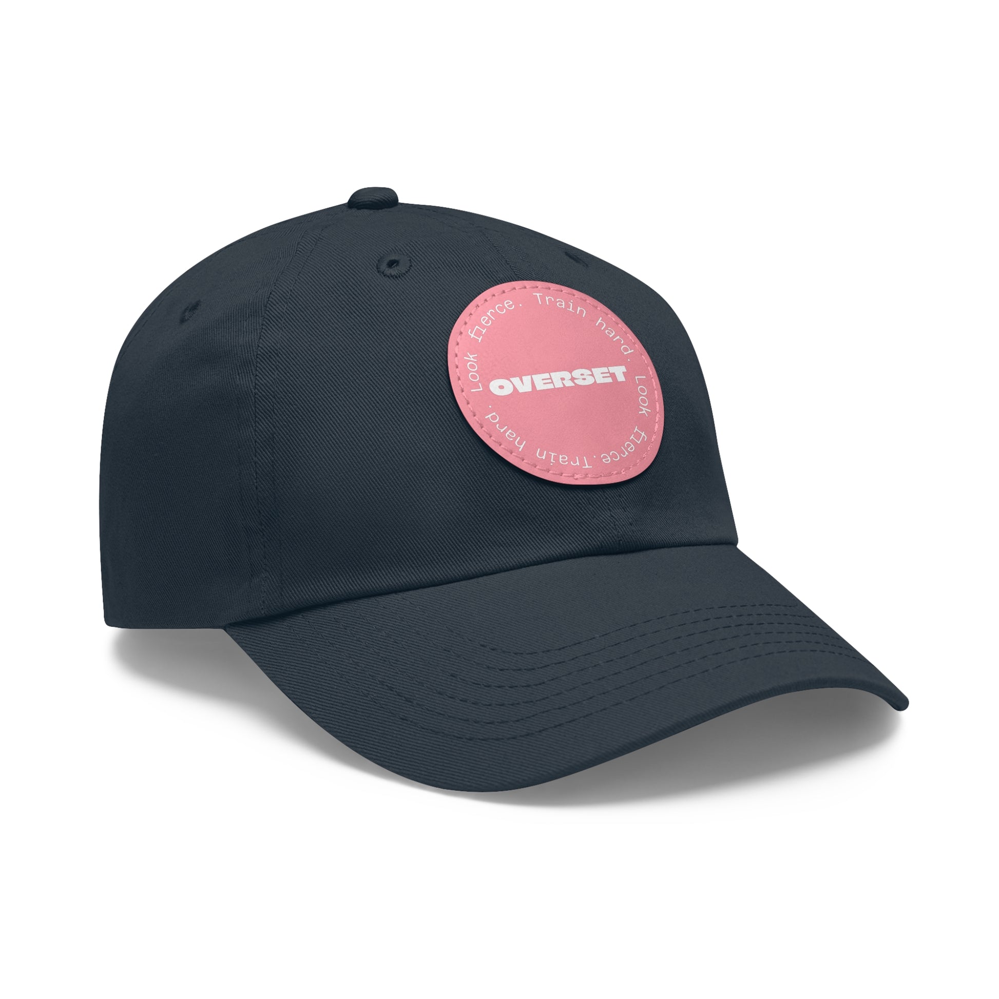 Casquette Dad Style Casual OVERSET™ – Patch Cuir Vegan et Broderie “Train Hard Look Fierce”, Unisexe | Divers Coloris