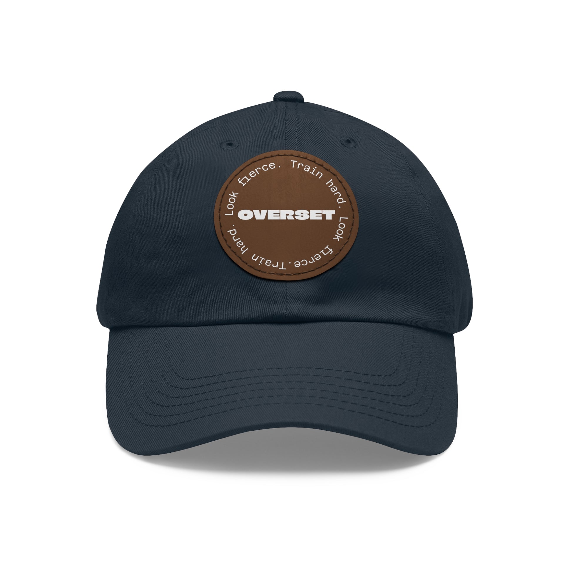 Casquette Dad Style Casual OVERSET™ – Patch Cuir Vegan et Broderie “Train Hard Look Fierce”, Unisexe | Divers Coloris