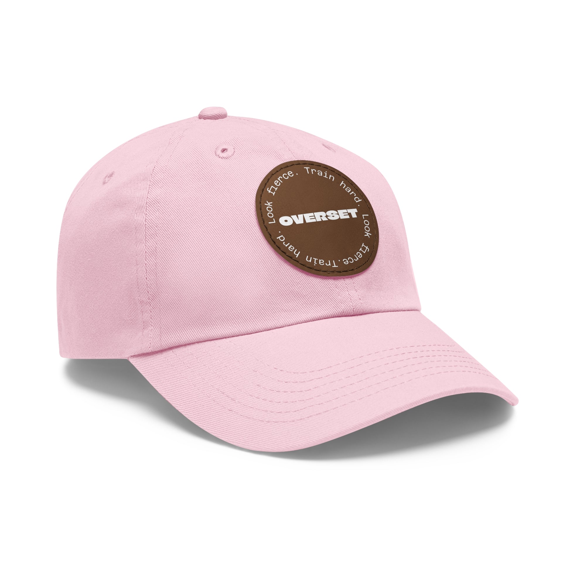 Casquette Dad Style Casual OVERSET™ – Patch Cuir Vegan et Broderie “Train Hard Look Fierce”, Unisexe | Divers Coloris