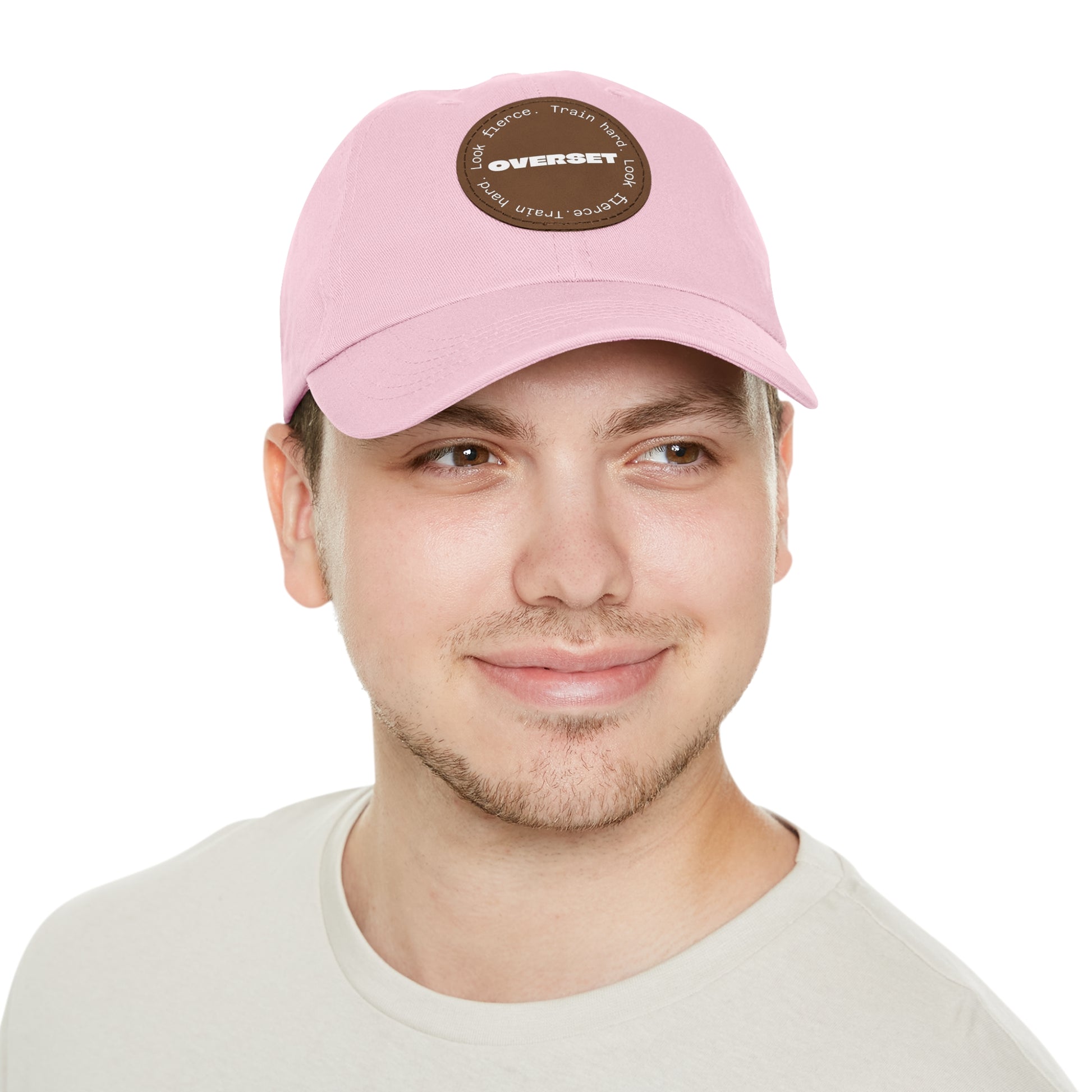 Casquette Dad Style Casual OVERSET™ – Patch Cuir Vegan et Broderie “Train Hard Look Fierce”, Unisexe | Divers Coloris