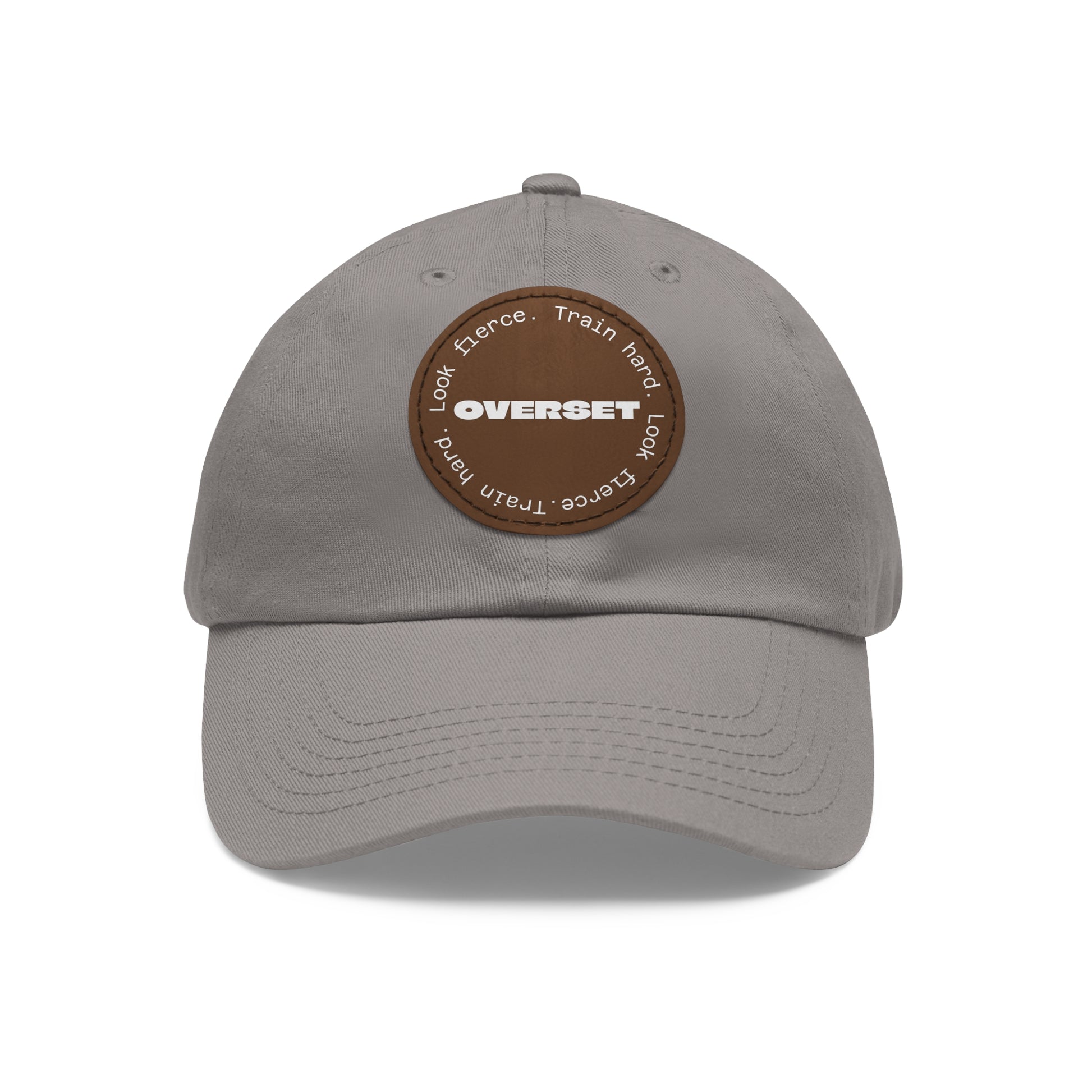 Casquette Dad Style Casual OVERSET™ – Patch Cuir Vegan et Broderie “Train Hard Look Fierce”, Unisexe | Divers Coloris