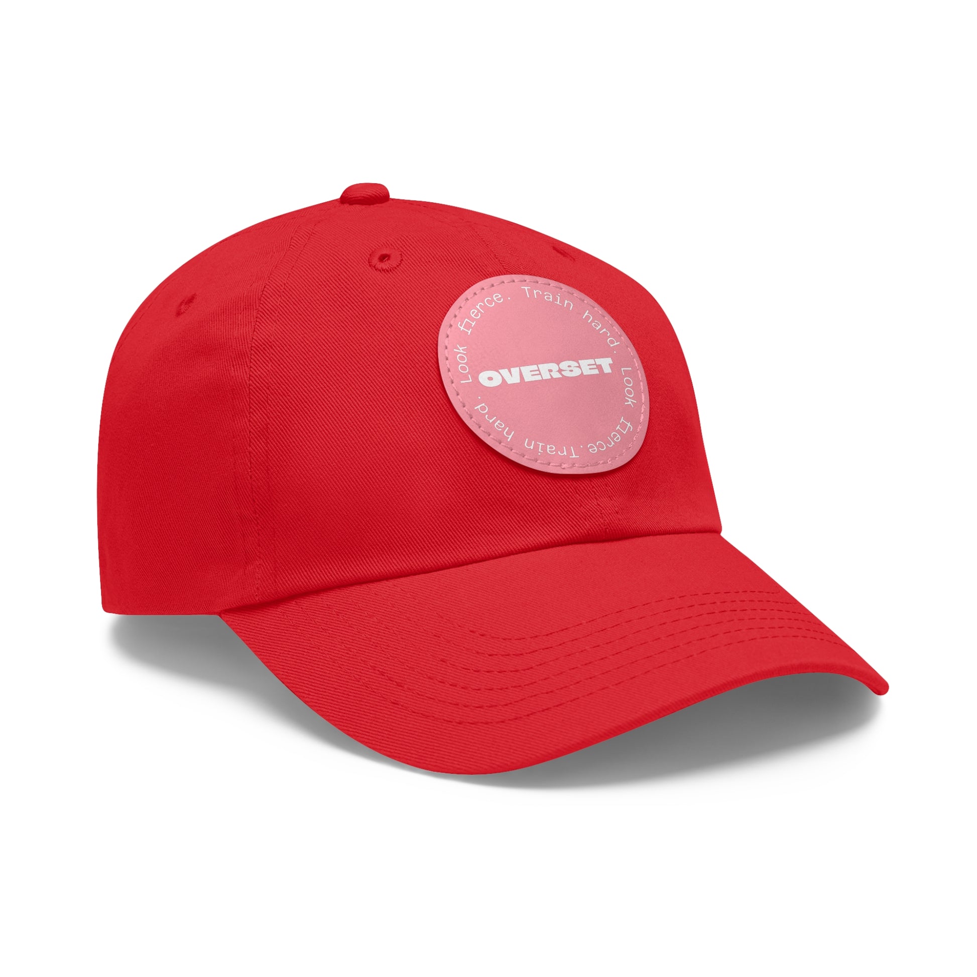 Casquette Dad Style Casual OVERSET™ – Patch Cuir Vegan et Broderie “Train Hard Look Fierce”, Unisexe | Divers Coloris