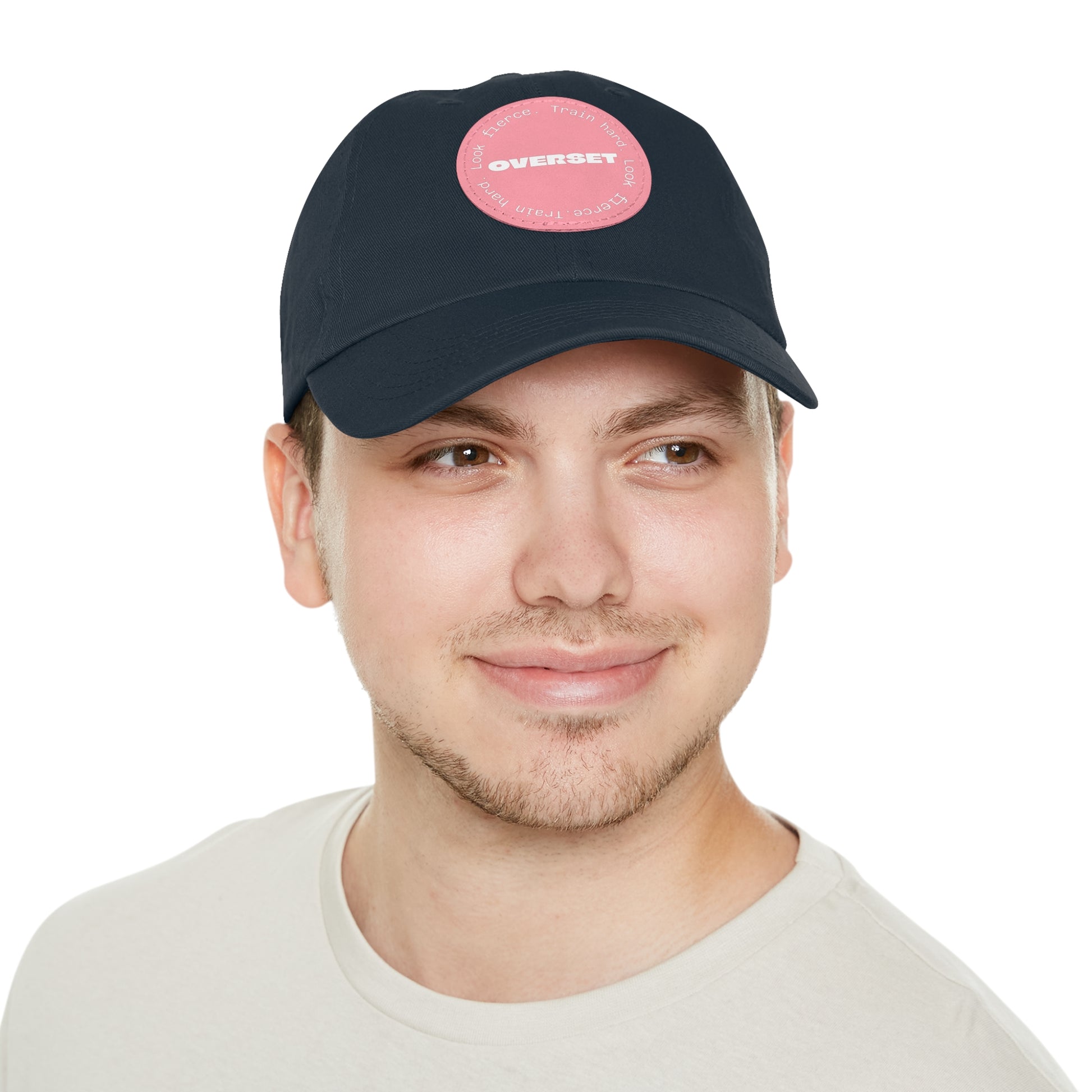 Casquette Dad Style Casual OVERSET™ – Patch Cuir Vegan et Broderie “Train Hard Look Fierce”, Unisexe | Divers Coloris