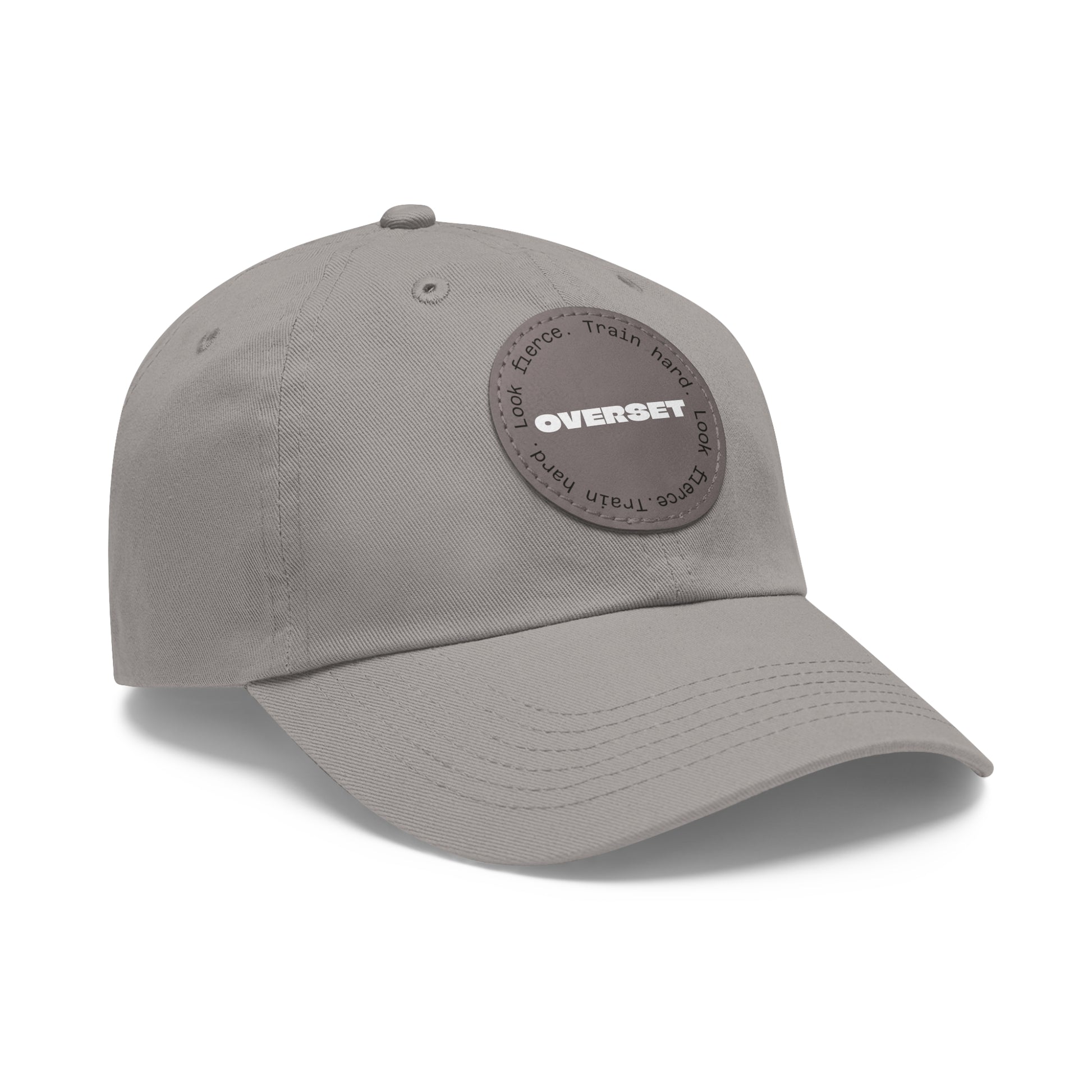 Casquette Dad Style Casual OVERSET™ – Patch Cuir Vegan et Broderie “Train Hard Look Fierce”, Unisexe | Divers Coloris