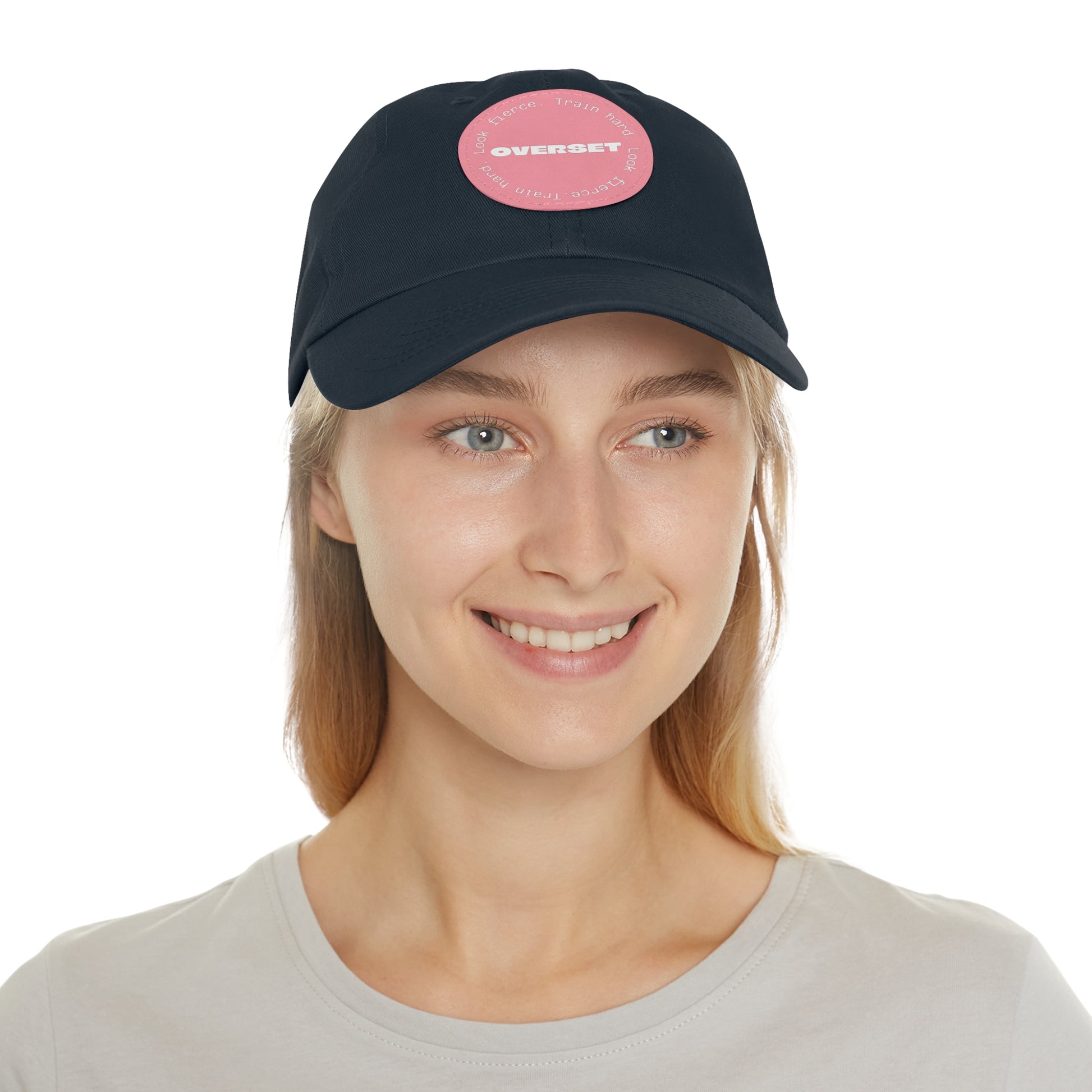 Casquette Dad Style Casual OVERSET™ – Patch Cuir Vegan et Broderie “Train Hard Look Fierce”, Unisexe | Divers Coloris