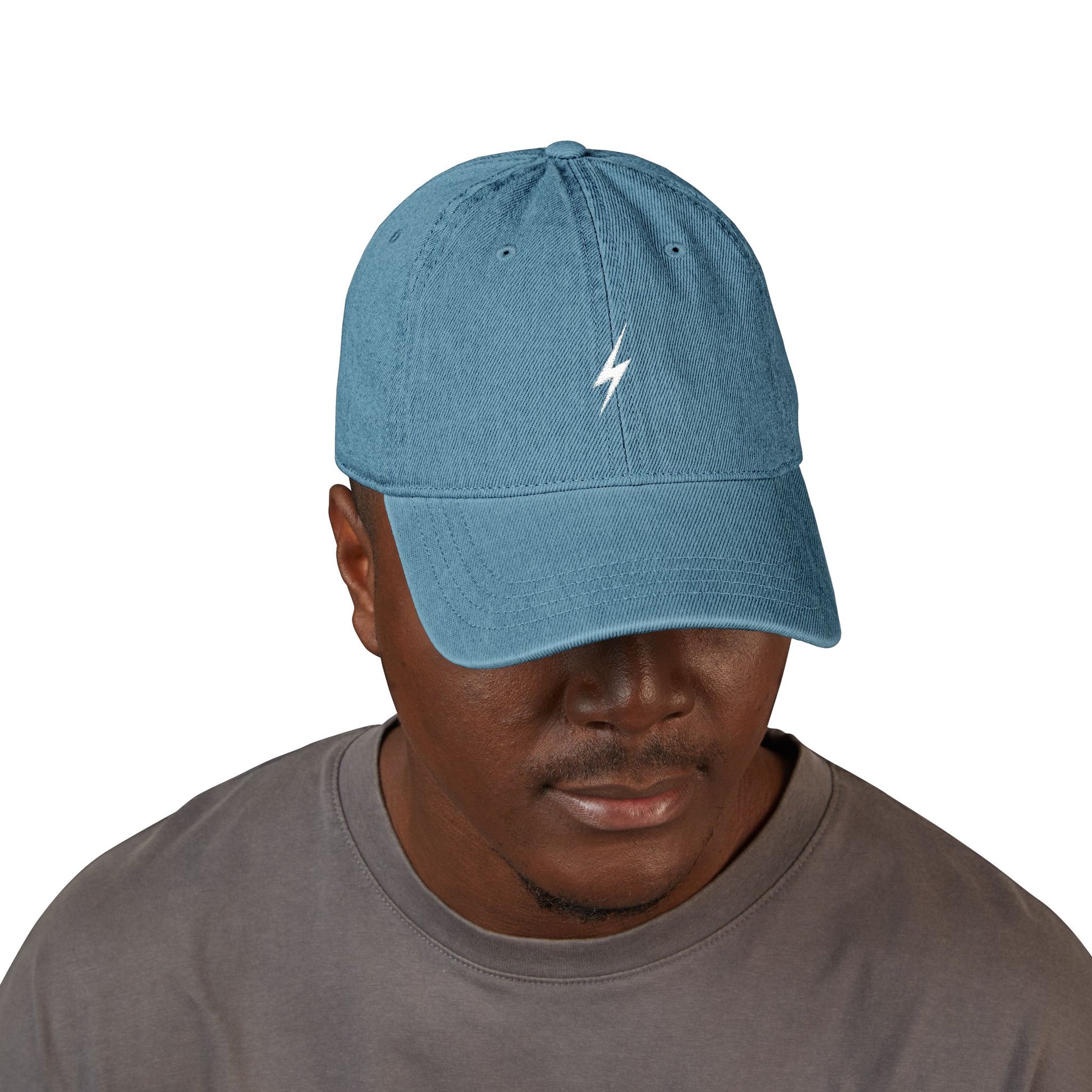Casquette Éclair OVERSET™ – 100 % Coton, Style Streetwear Unisexe | Bleu Denim